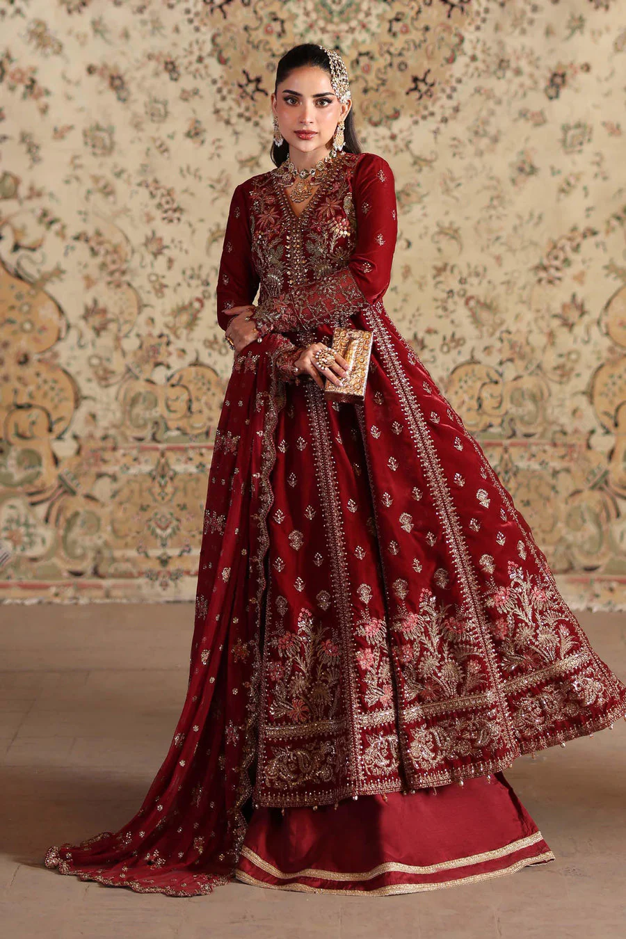 Maria B SFW2501-ESM-RED Shehnai Luxury Formals 2026