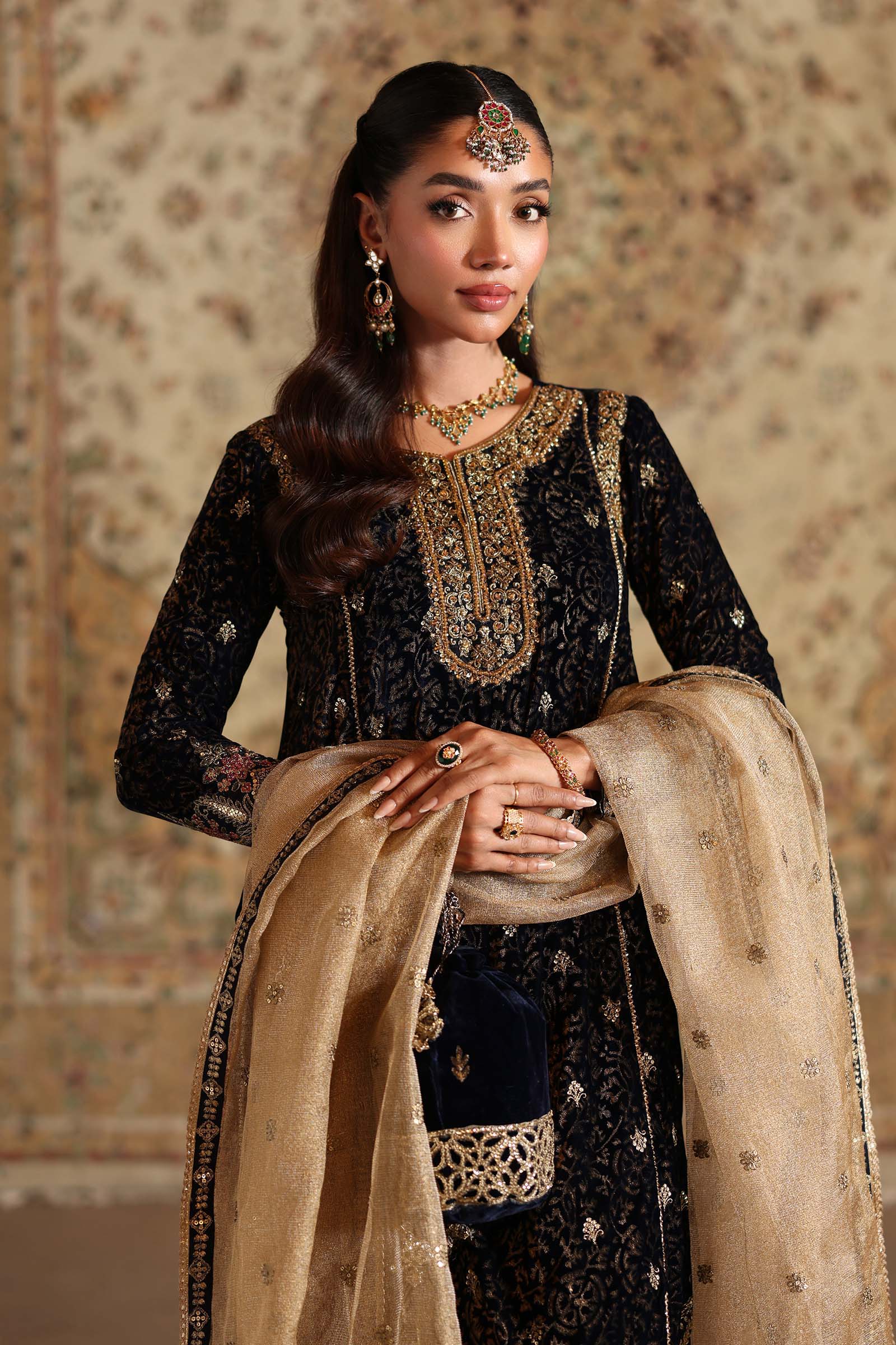 Maria B SFW2509-ESM-BLU Shehnai Luxury Formals 2025 - Image 2