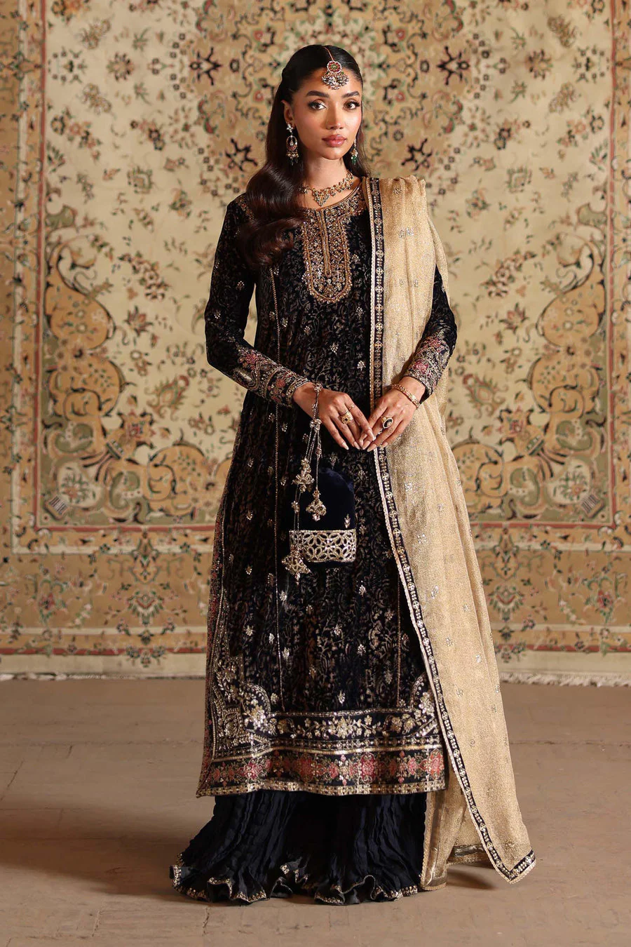 Maria B SFW2509-ESM-BLU Shehnai Luxury Formals 2026