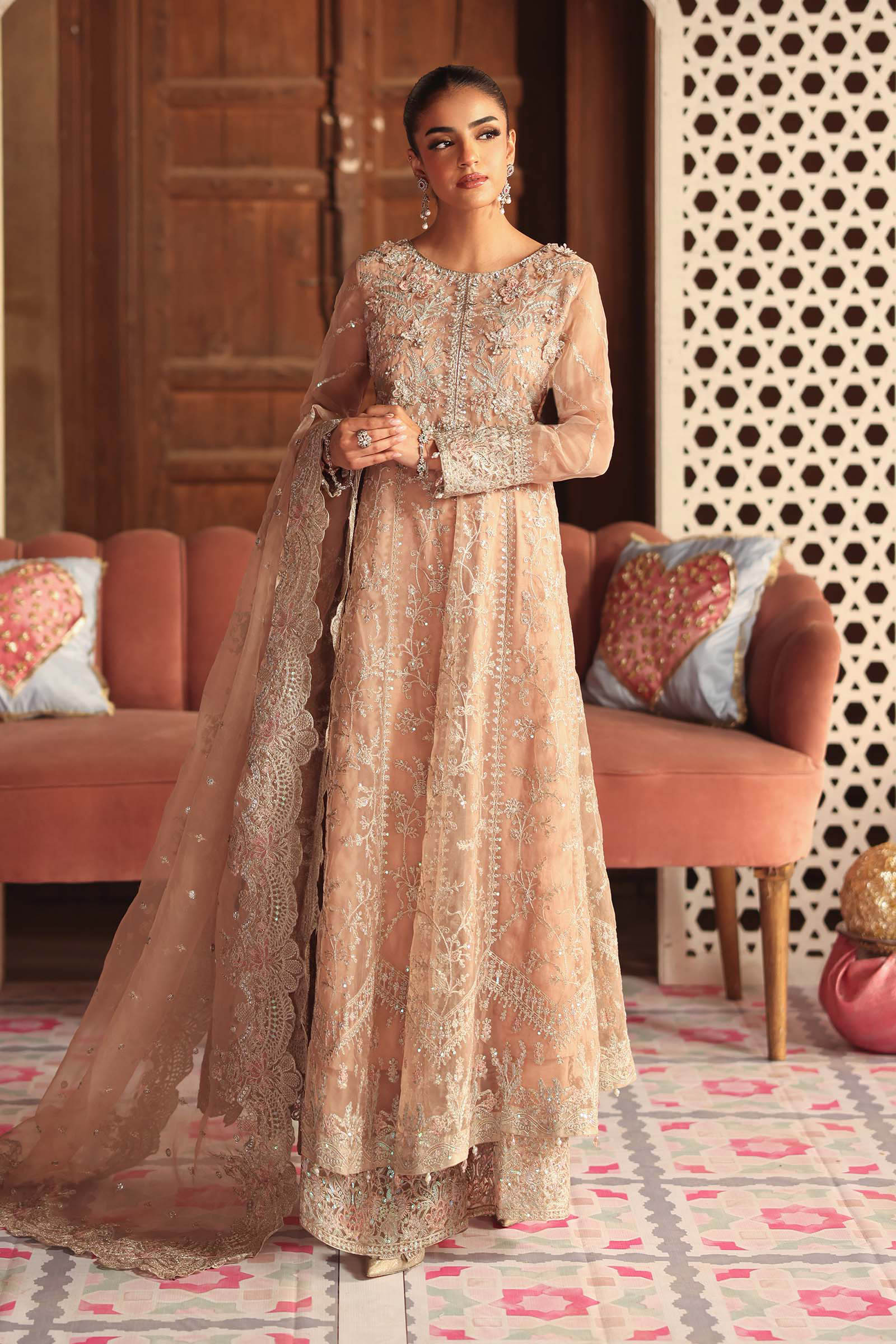 Maria B SFW2513-ESM-PCH Shehnai Luxury Formals 2025