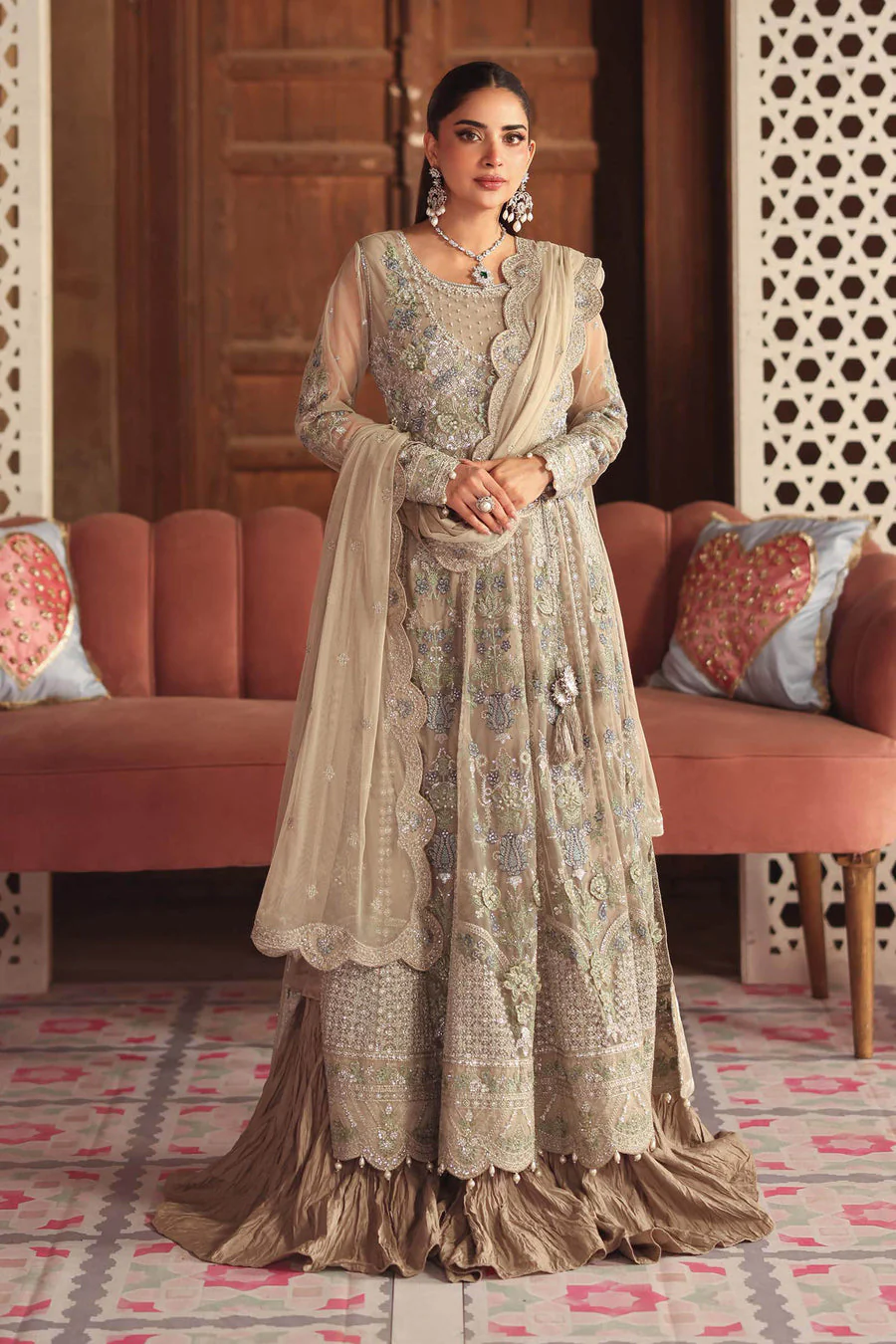 Maria B SFW2528-ESM-GRY Shehnai Luxury Formals 2026