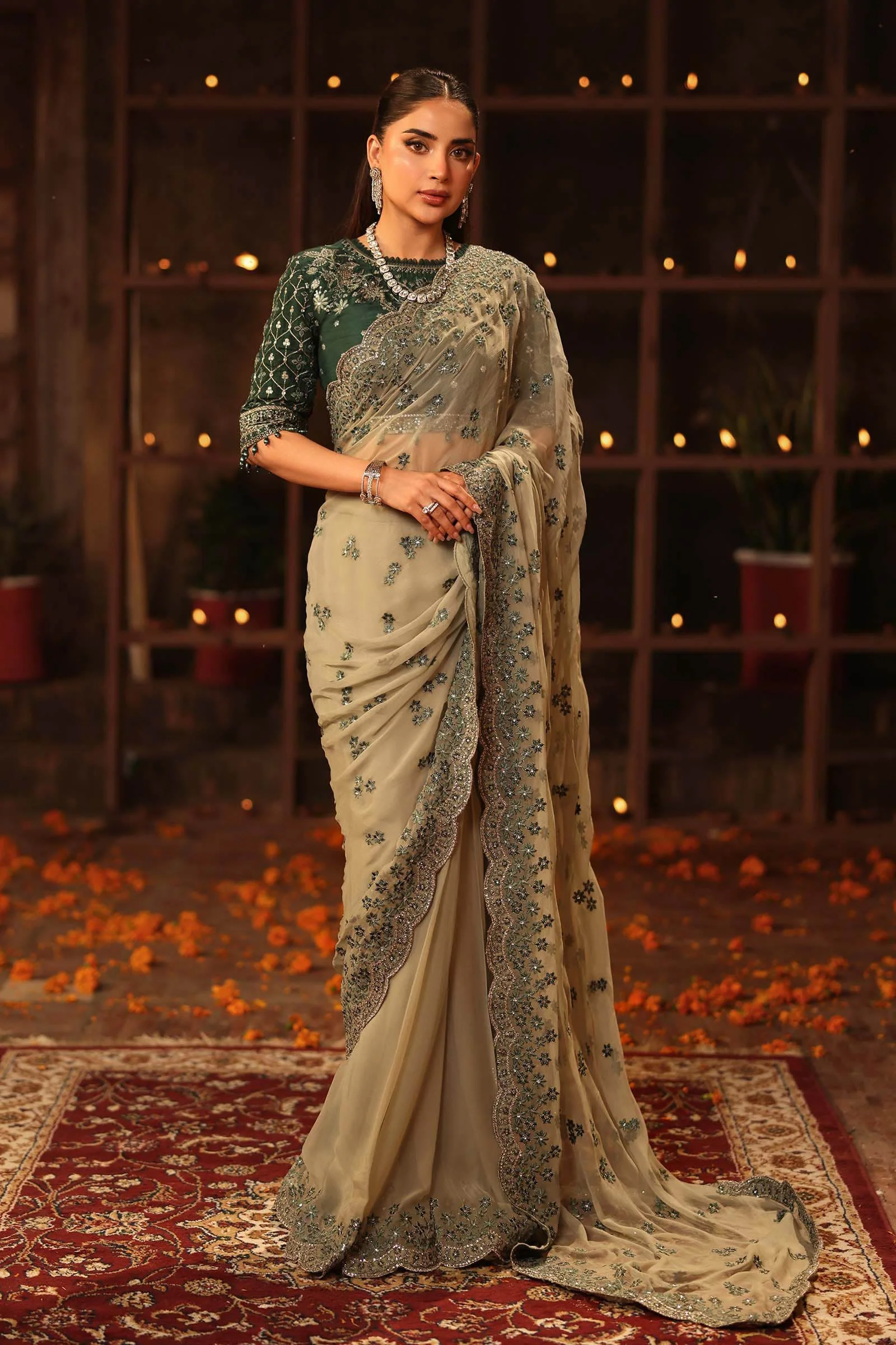 Maria B SFW2536-ESM-GRN Shehnai Luxury Formals 2025