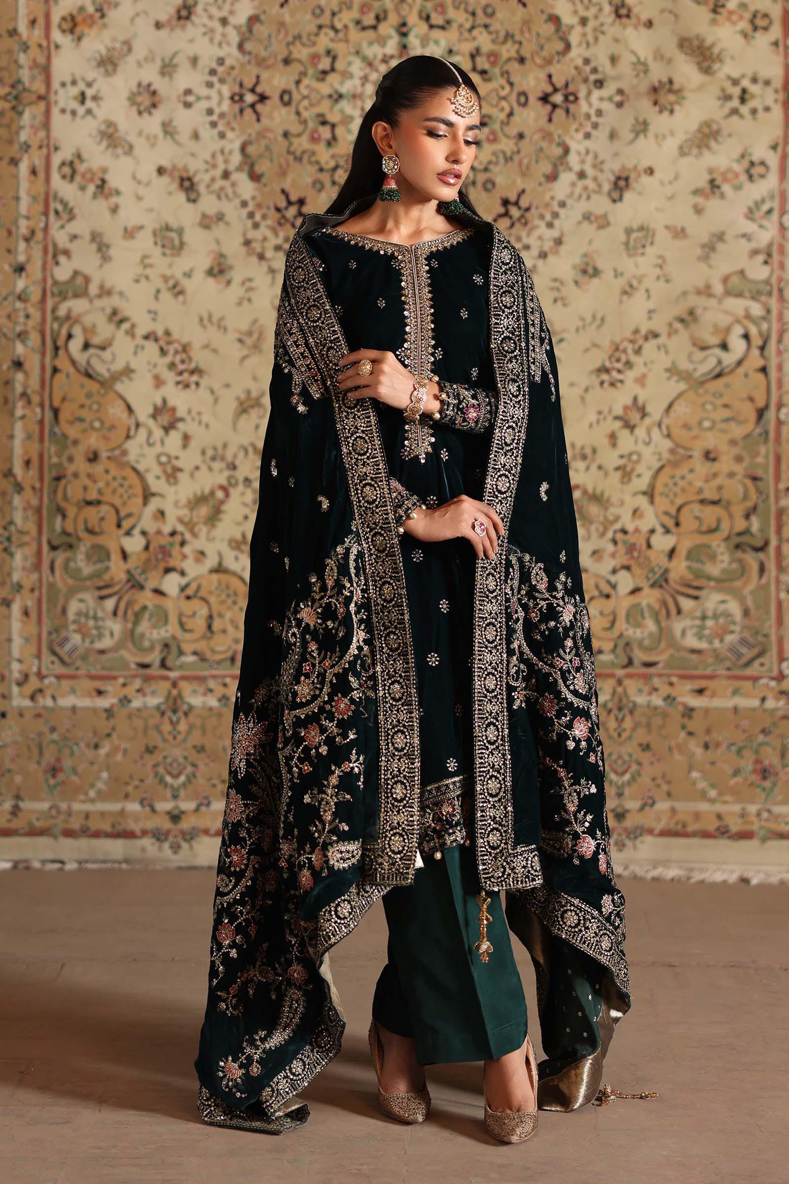 Maria B SFW2546-ESM-GRN Shehnai Luxury Formals 2025