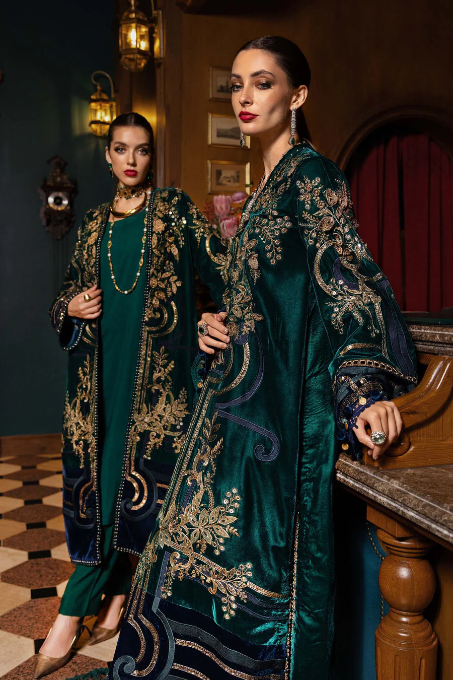 Maria B WL01302-999-EGR Winter Luxe 2025 - Image 2
