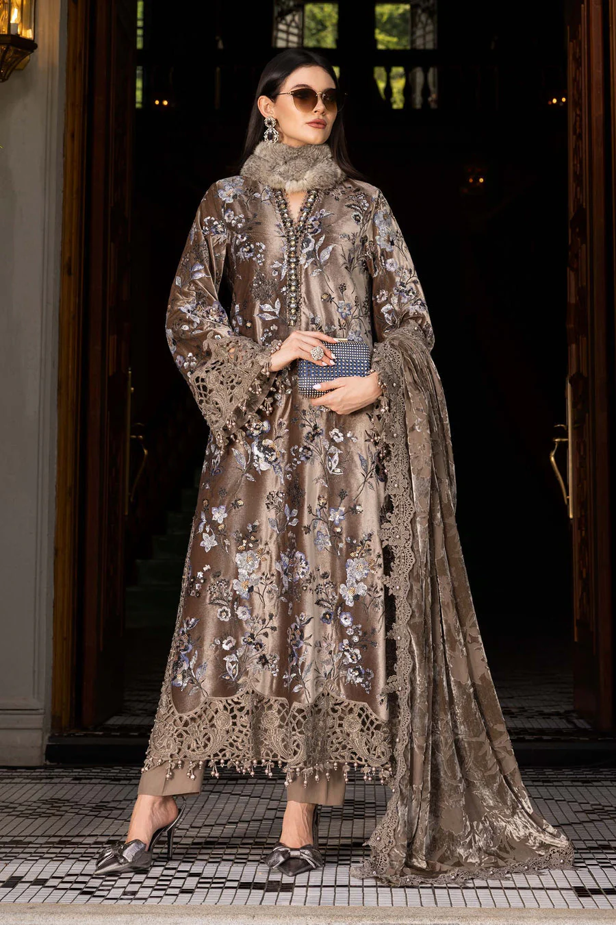 Maria B WL01303-999-BEG Winter Luxe 2025
