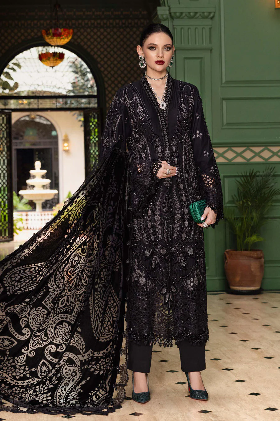 Maria B WL01307-999-BLK Winter Luxe 2025