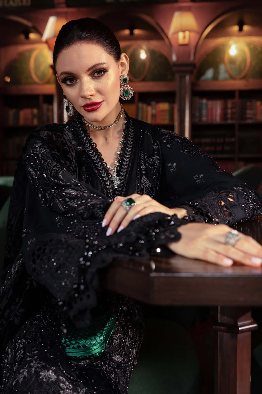 Maria B WL01307-999-BLK Winter Luxe 2025 - Image 2