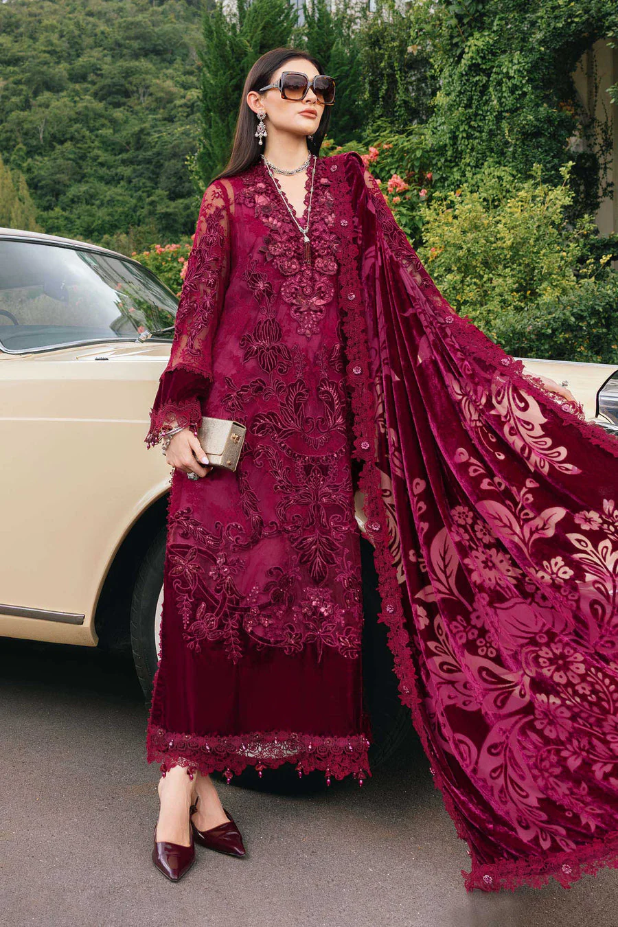 Maria B WL01308-999-MRN Winter Luxe 2025