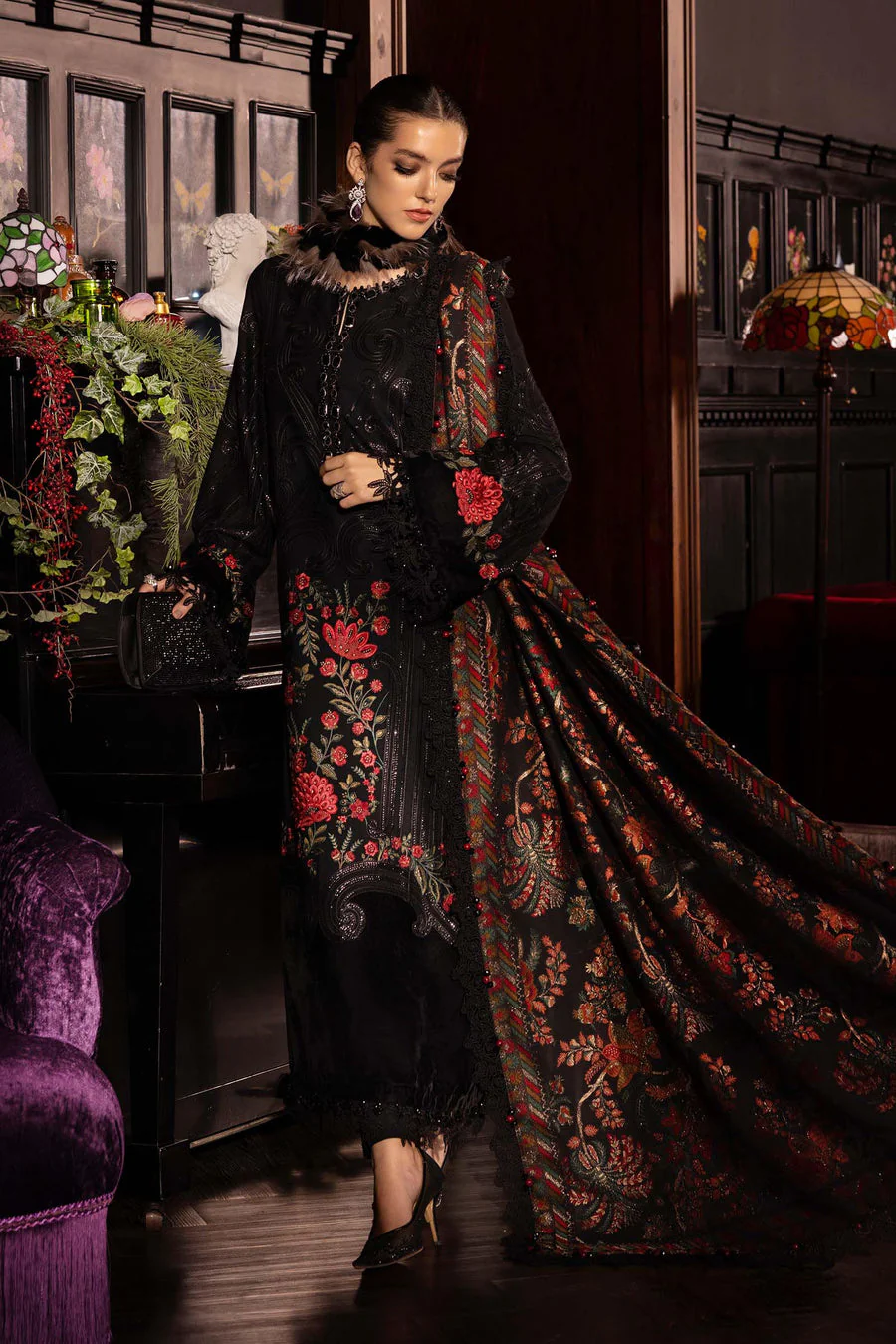 Maria B WL01309-999-BKR Winter Luxe 2025