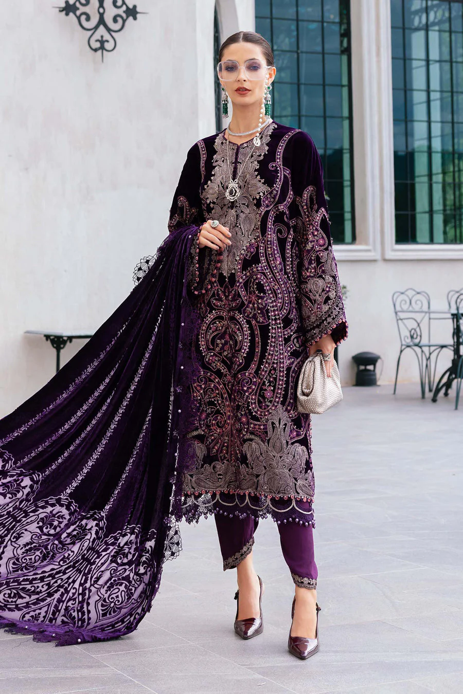 Maria B WL01311-999-PRP Winter Luxe 2025
