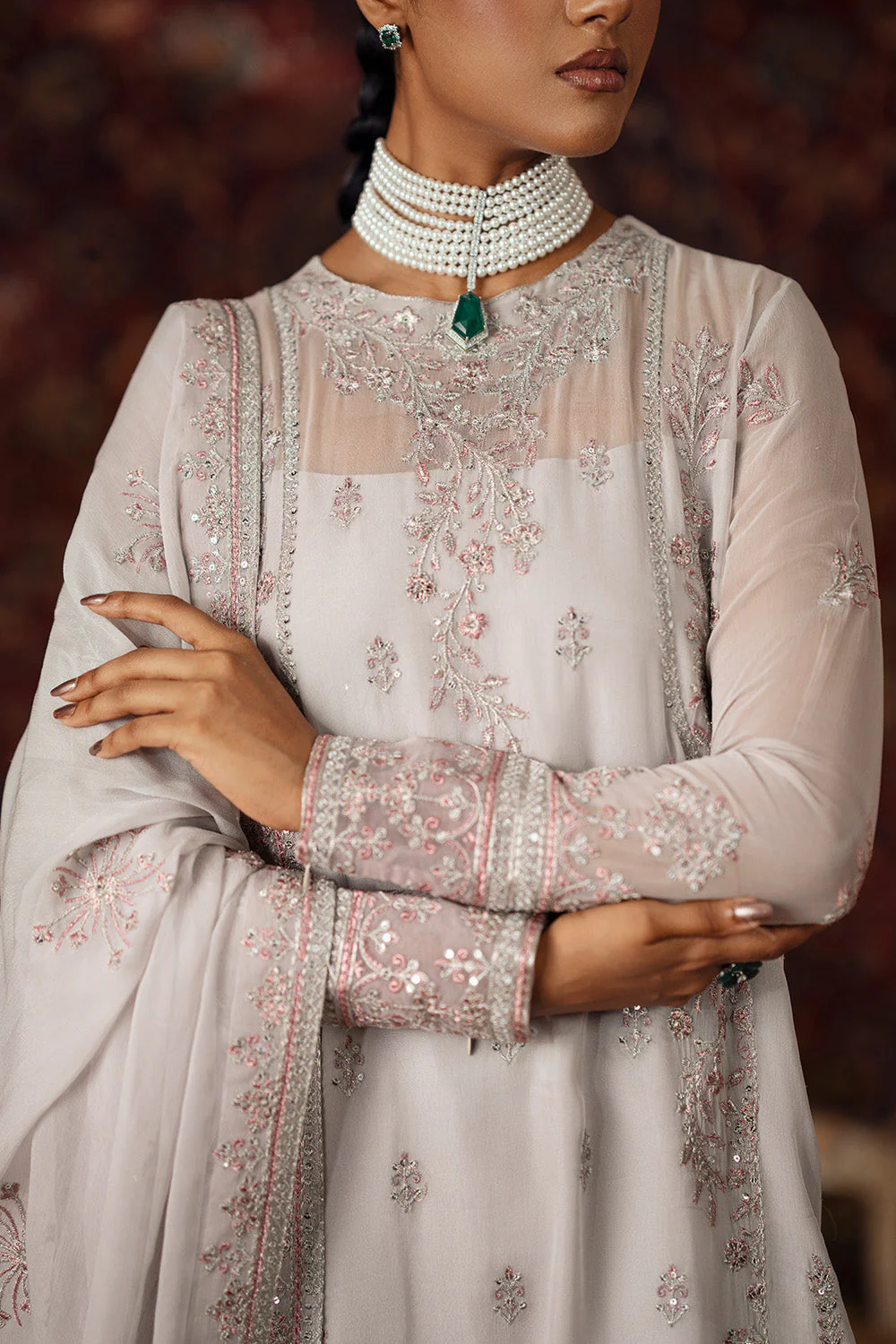 Maryum N Maria Adama - FSU5631 Embroidered Chiffon Collection 2025 - Image 2