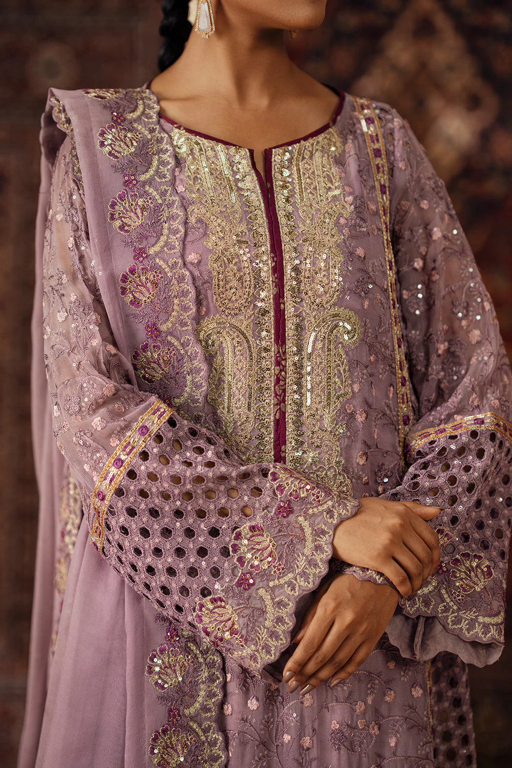 Maryum N Maria Aliza - FSU5633 Embroidered Chiffon Collection 2025 - Image 2