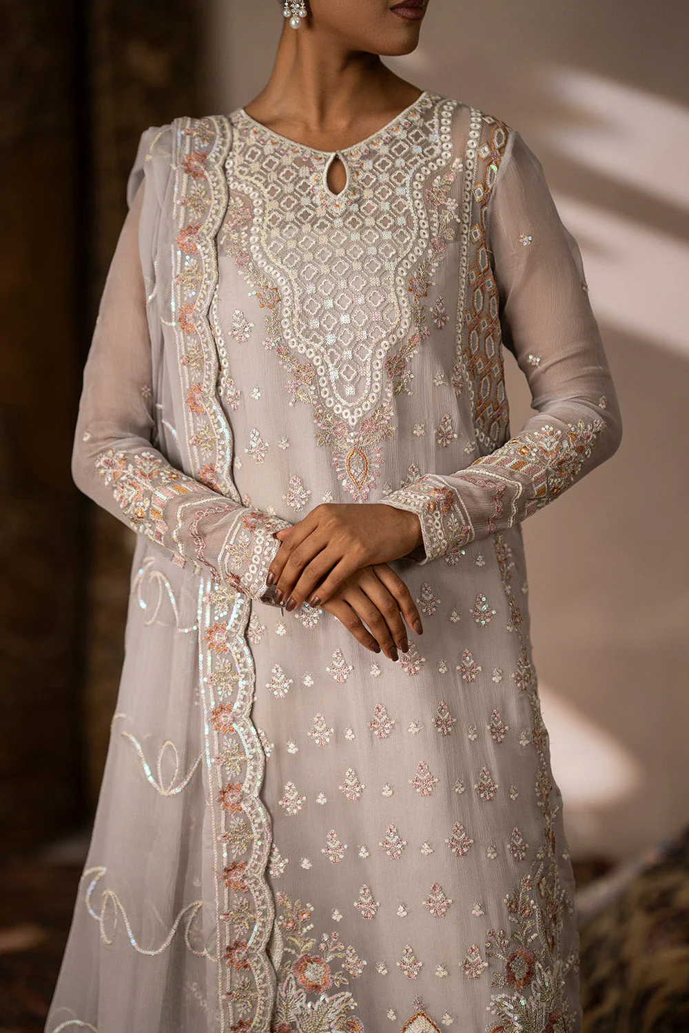 Maryum N Maria Alya - FSU5635 Embroidered Chiffon Collection 2025 - Image 2