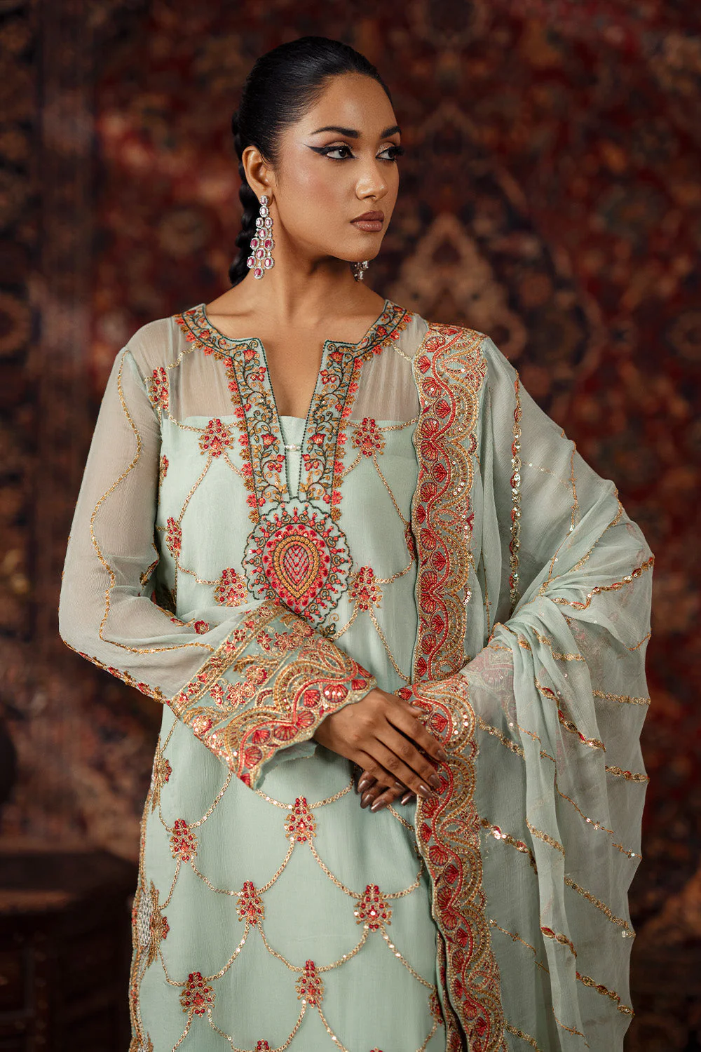 Maryum N Maria Avital - FSU5638 Embroidered Chiffon Collection 2025 - Image 2