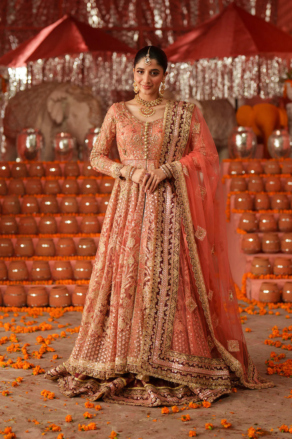 Maryum N Maria Kundan Coral - MWS5638 Online Shopping