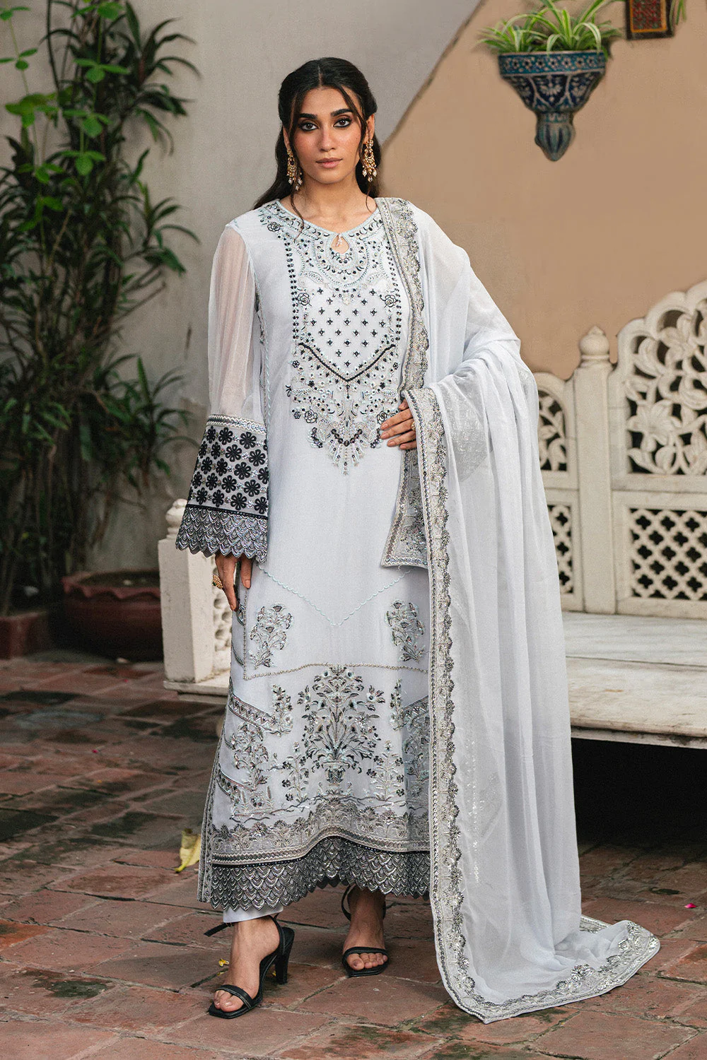 Maryum N Maria Liliya - FSU5657 Embroidered Chiffon Collection 2025