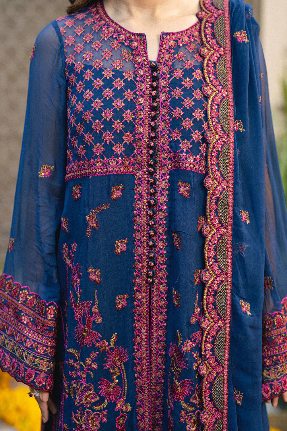 Maryum N Maria Roksana - FSU5653 Embroidered Chiffon Collection 2025 - Image 2
