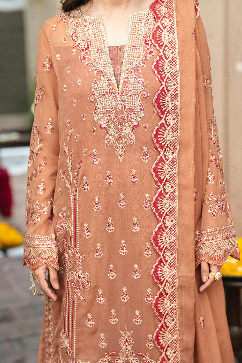 Maryum N Maria Varvara - FSU5651 Embroidered Chiffon Collection 2025 - Image 2