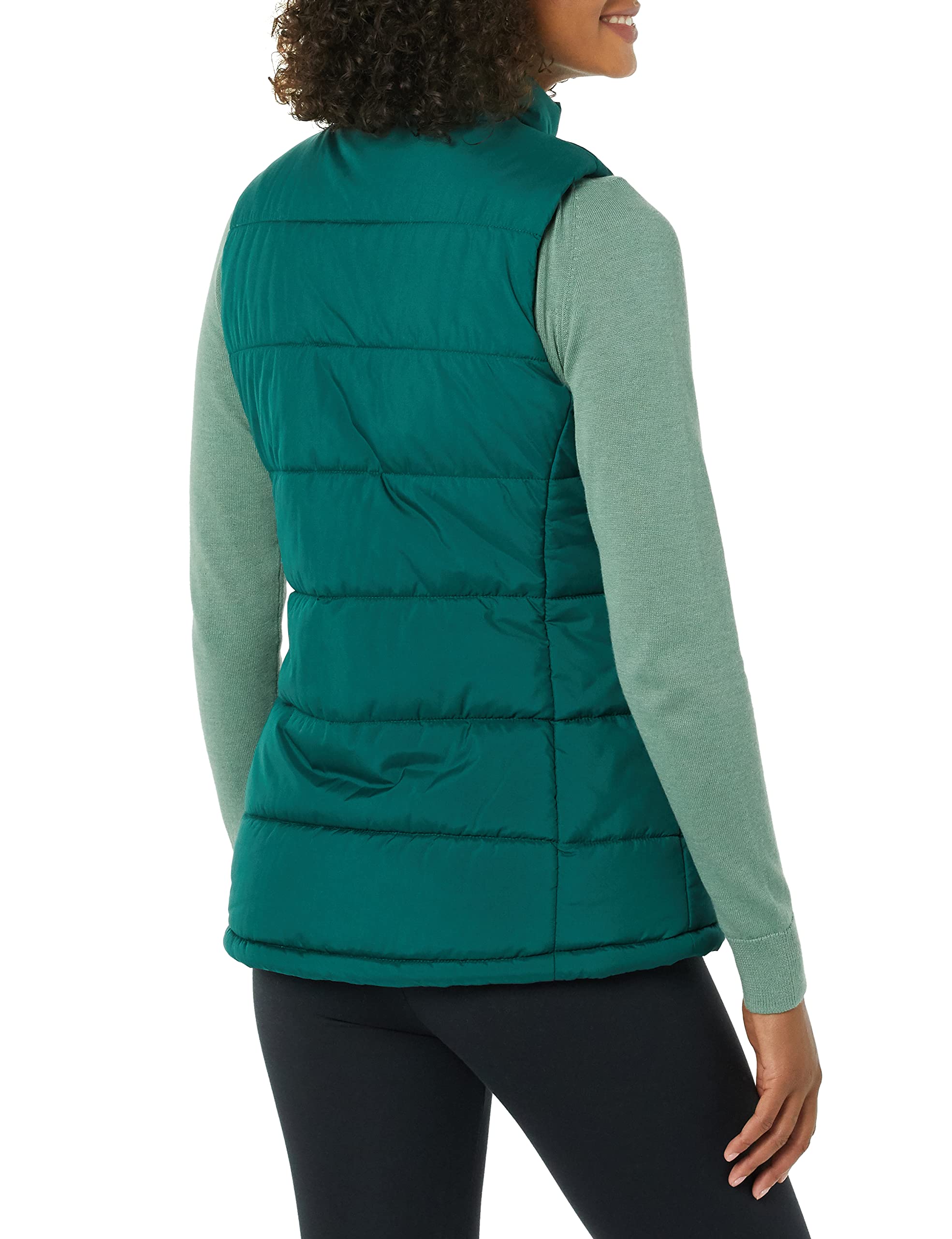 Metallic Taupe Stylish Puffer Vest: Women's - AmEss - Image 2