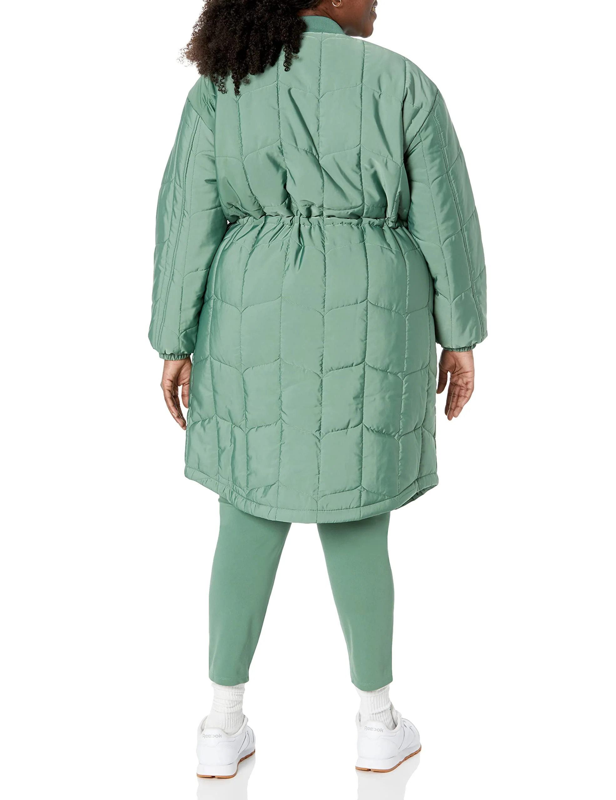 Neon Pink Slim-Fit Women's Coat with Oversized Quilting - AmEss - Image 6