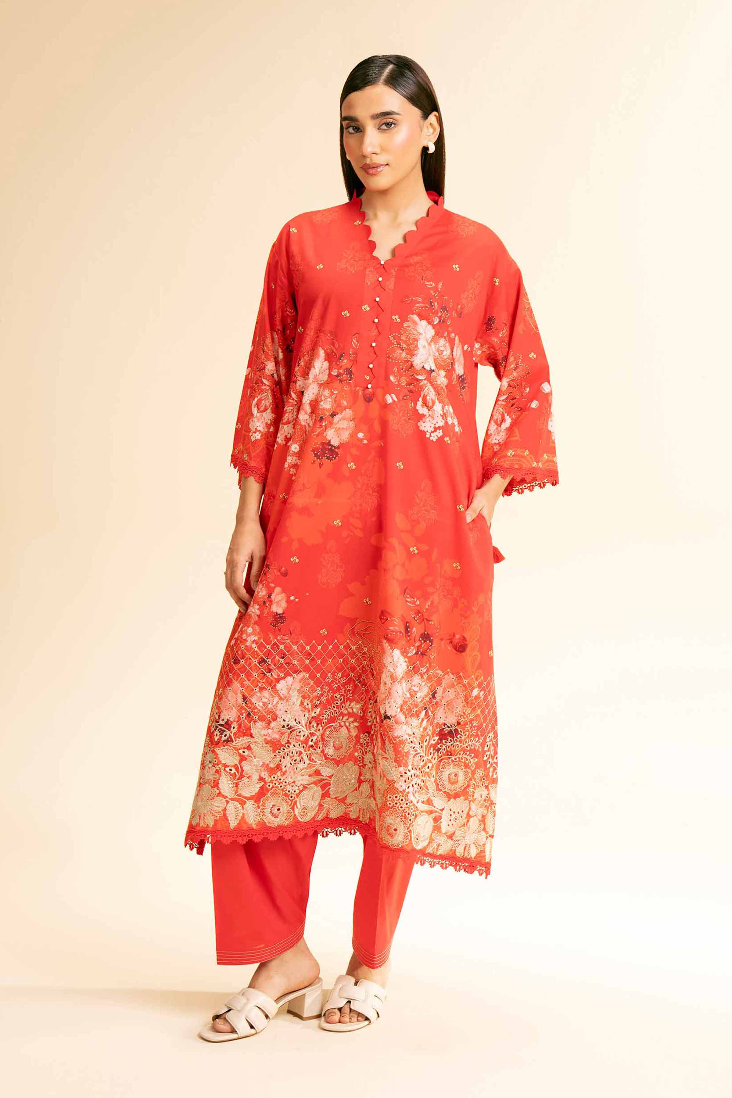 Nishat Linen 2 Piece - Digital Printed Embroidered Suit - 42501146 Embroidered Eid Lawn Collection 0
