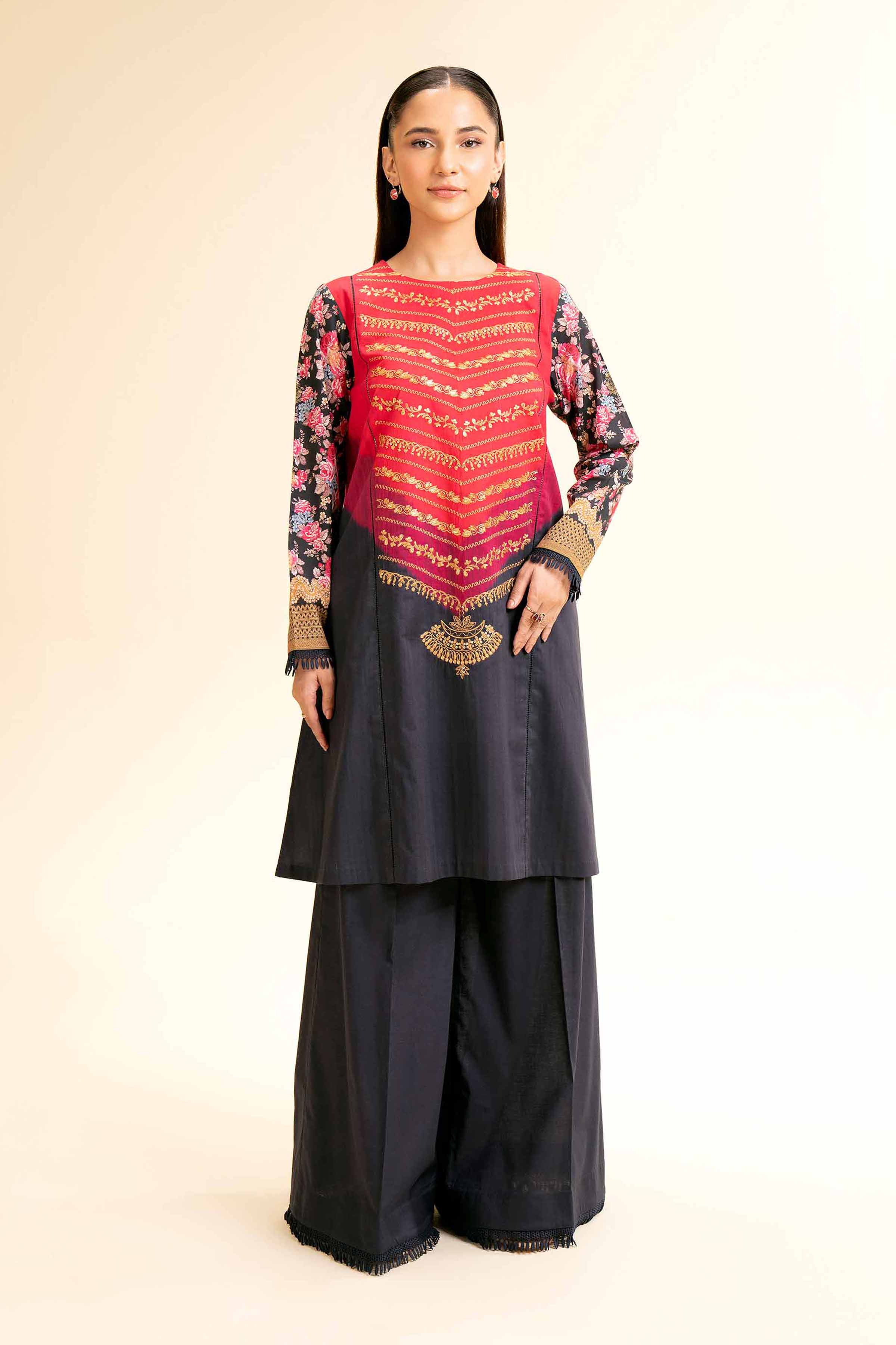 Nishat Linen 2 Piece - Digital Printed Embroidered Suit - 42501151 Embroidered Eid Lawn Collection 0