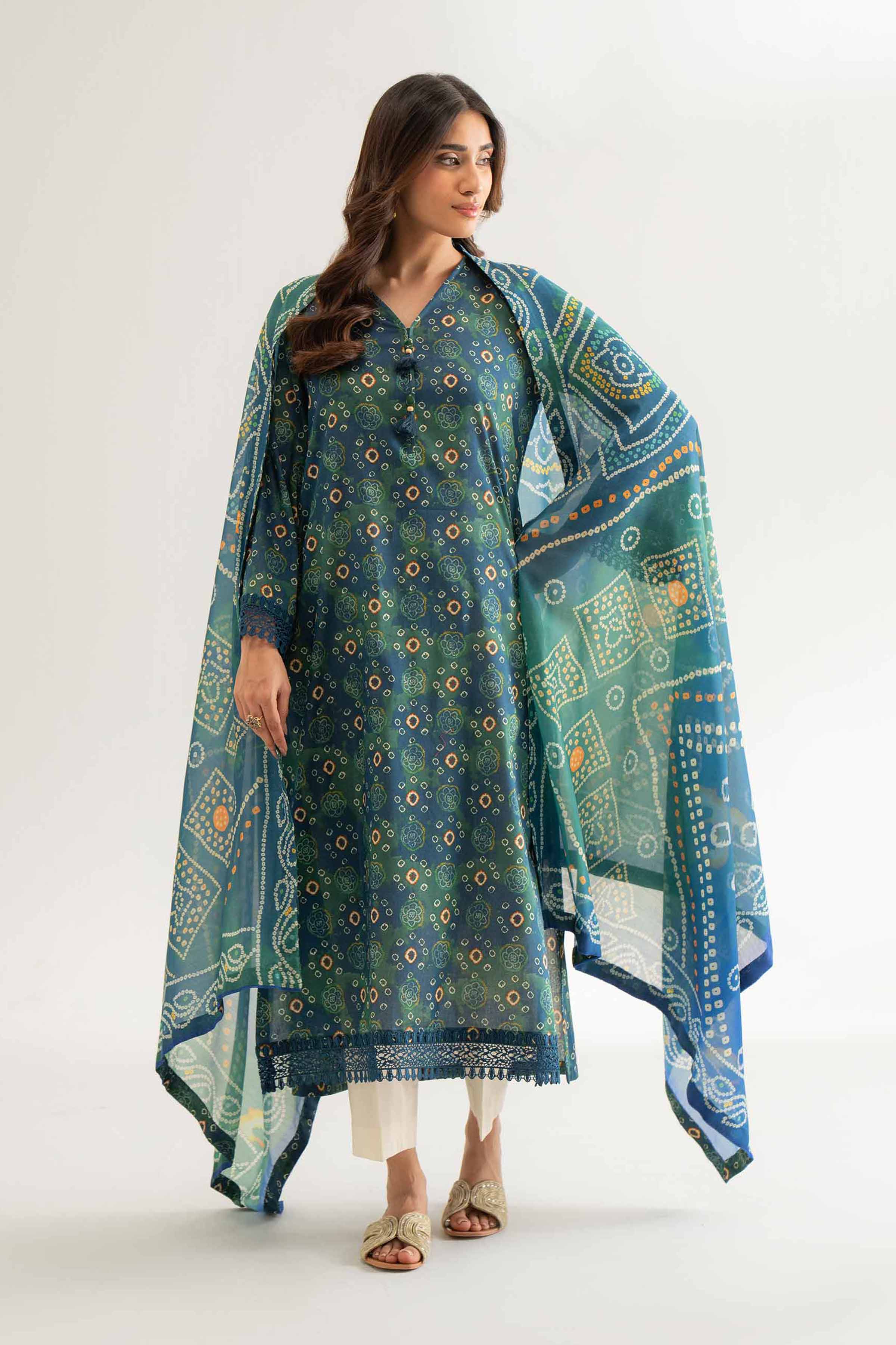 Nishat Linen 2 Piece - Digital Printed Embroidered Suit - 42501752 Embroidered Eid Lawn Collection 2025