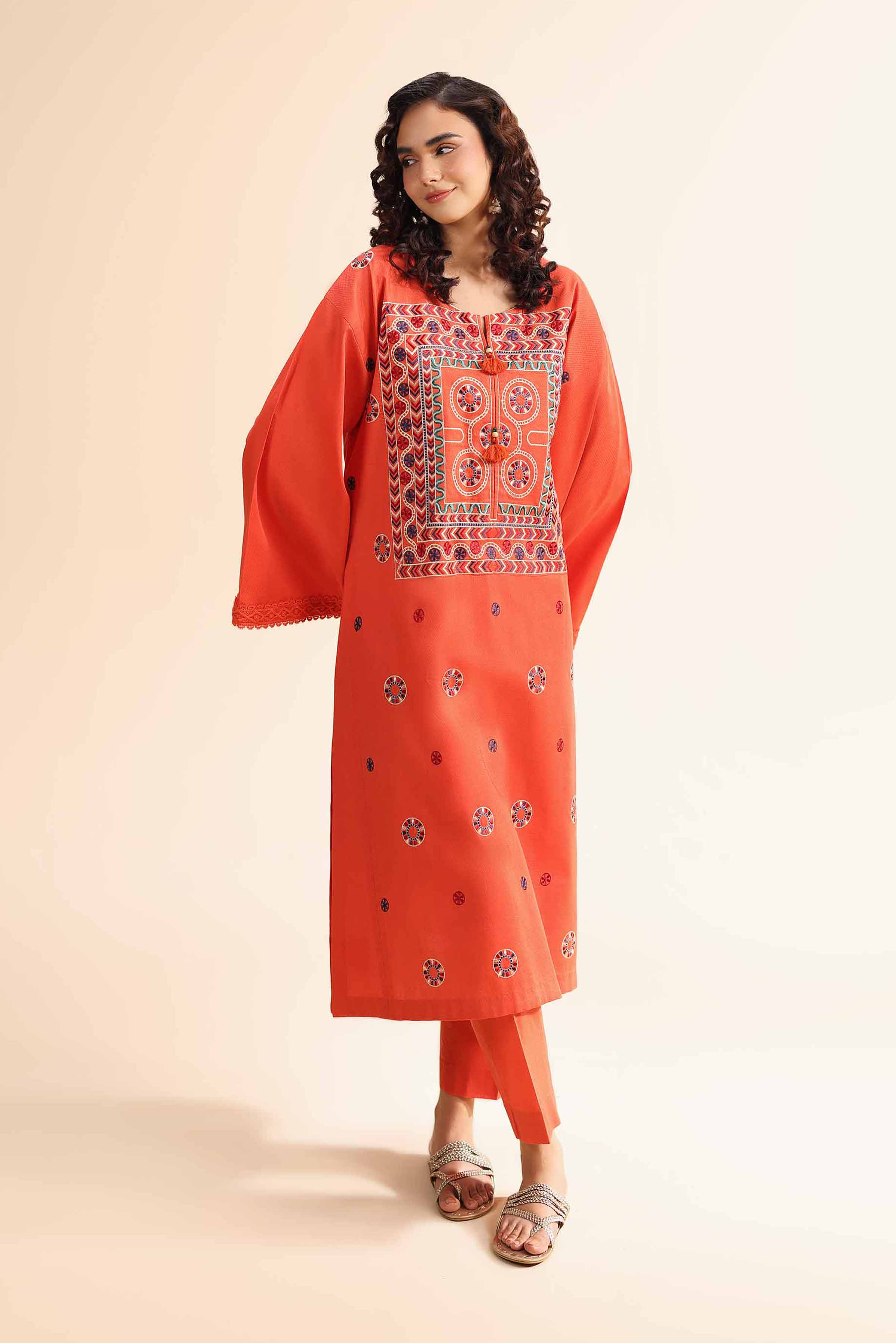 Nishat Linen 2 Piece - Dyed Embroidered Suit - 42501003 Spring Summer Prints 2025