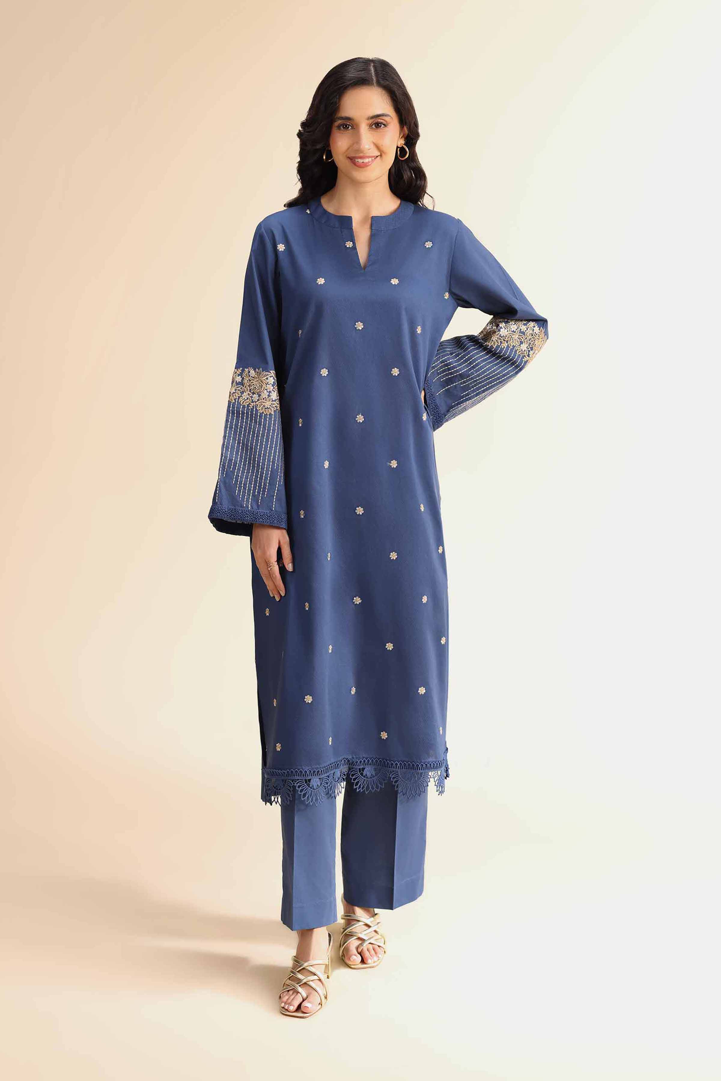 Nishat Linen 2 Piece - Dyed Embroidered Suit - 42501005 Spring Summer Prints 2025