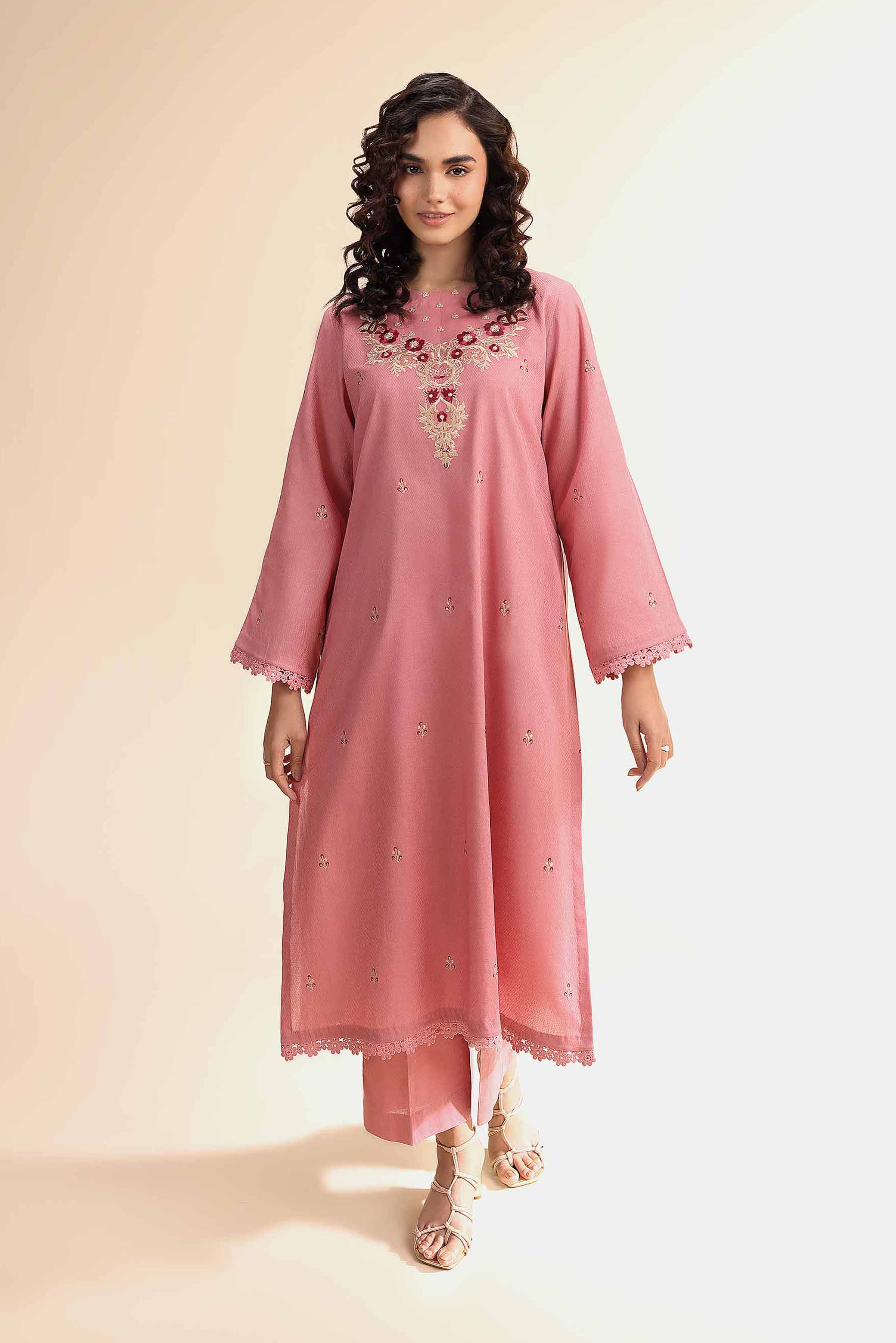 Nishat Linen 2 Piece - Dyed Embroidered Suit - 42501007 Spring Summer Prints 2025