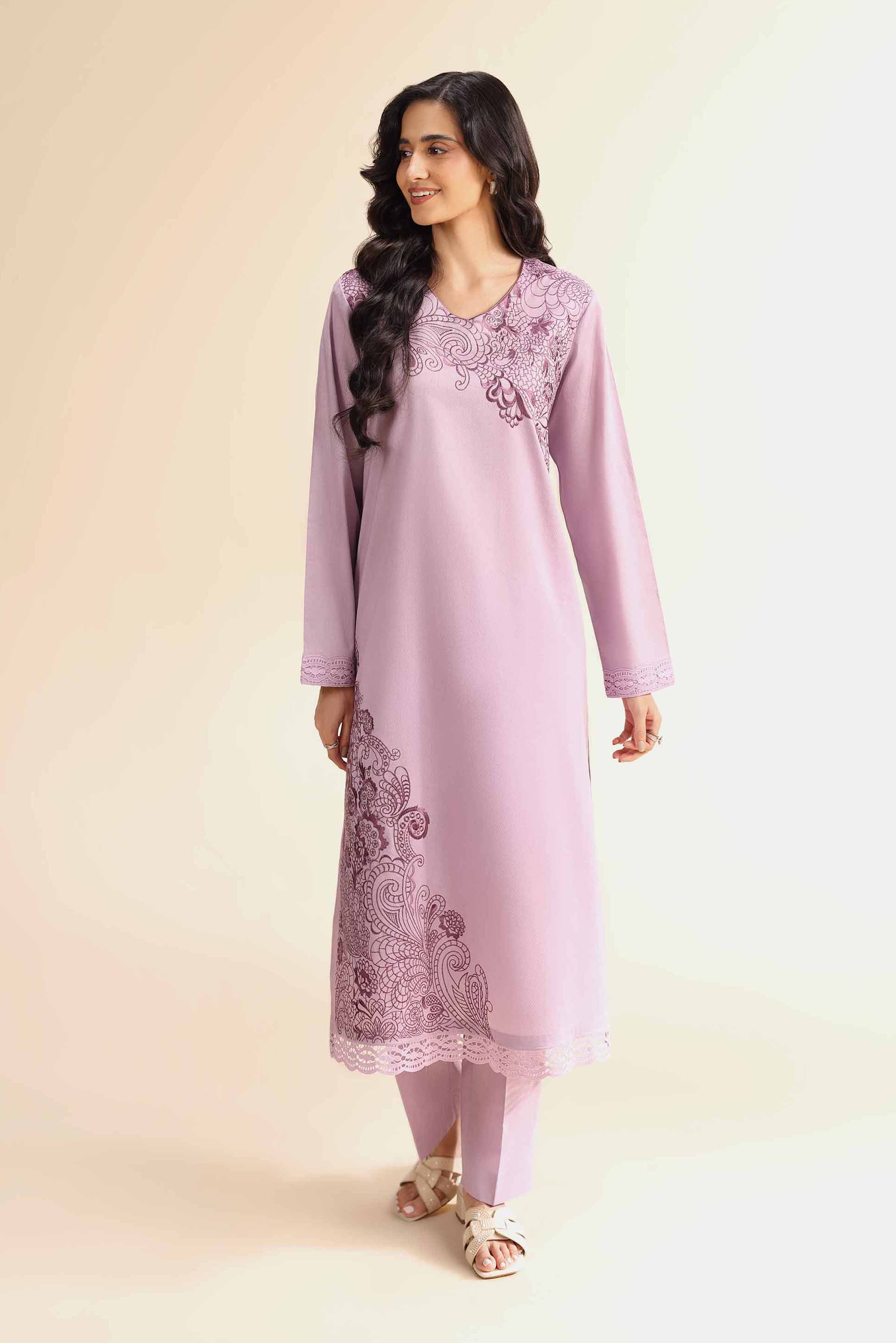 Nishat Linen 2 Piece - Dyed Embroidered Suit - 42501010 Spring Summer Prints 2025