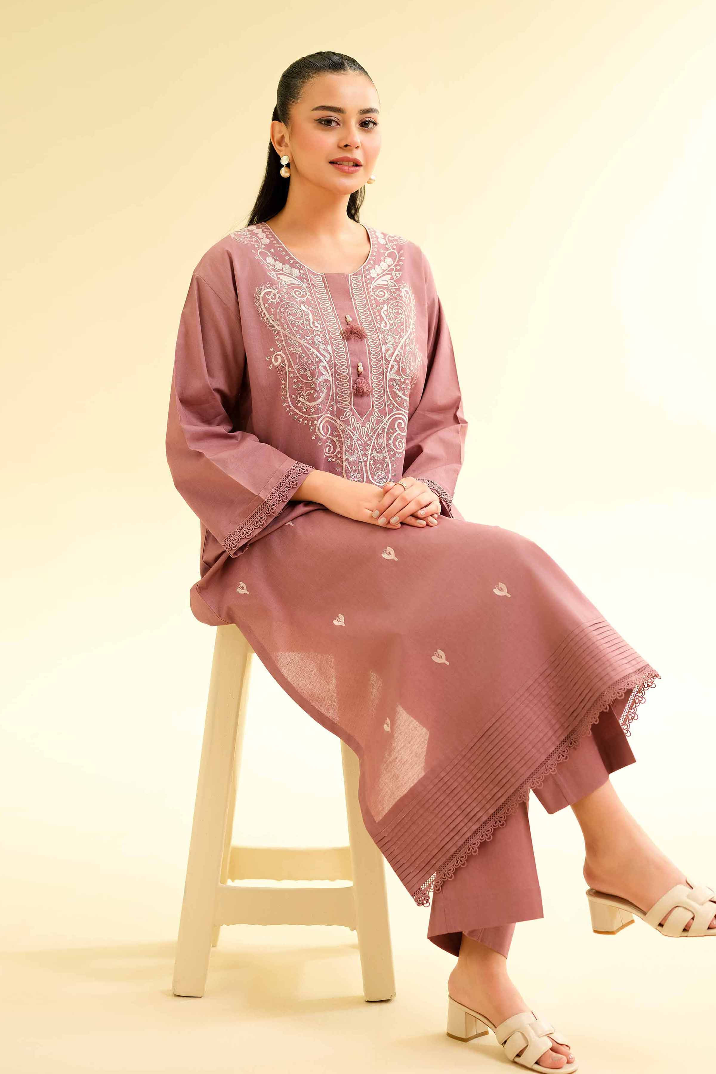 Nishat Linen 2 Piece - Dyed Embroidered Suit - 42501138 Embroidered Eid Lawn Collection 0 - Image 2
