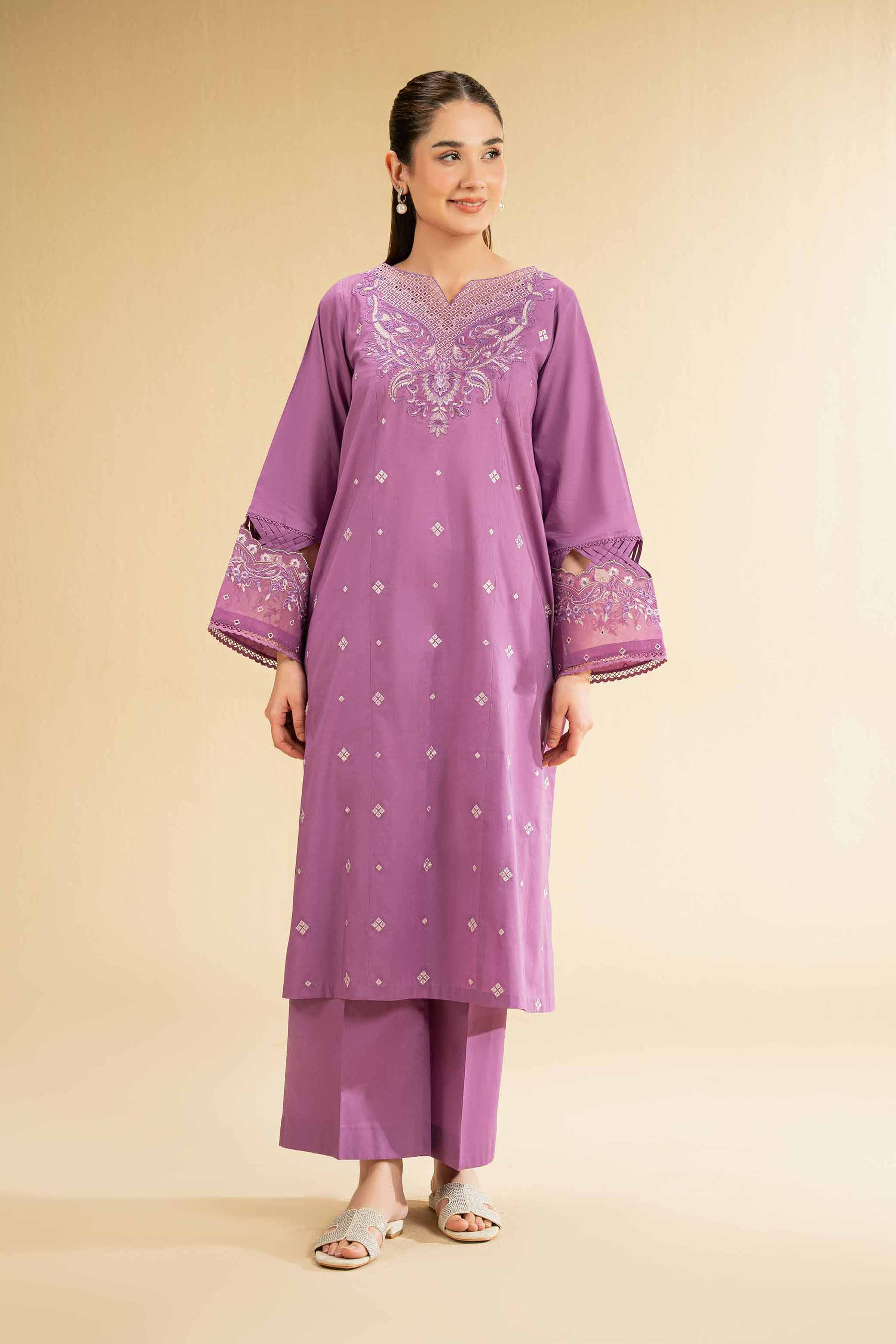Nishat Linen 2 Piece - Dyed Embroidered Suit - 42501795 Embroidered Eid Lawn Collection 2025