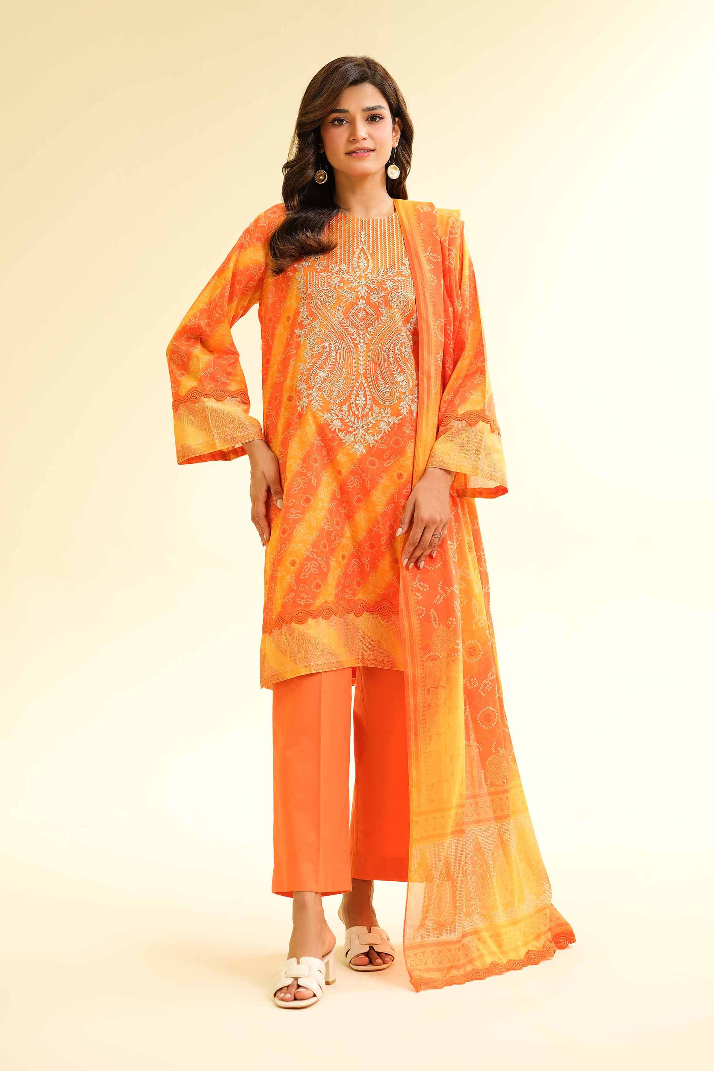 Nishat Linen 2 Piece - Printed Embroidered Suit - 42501161 Embroidered Eid Lawn Collection 0