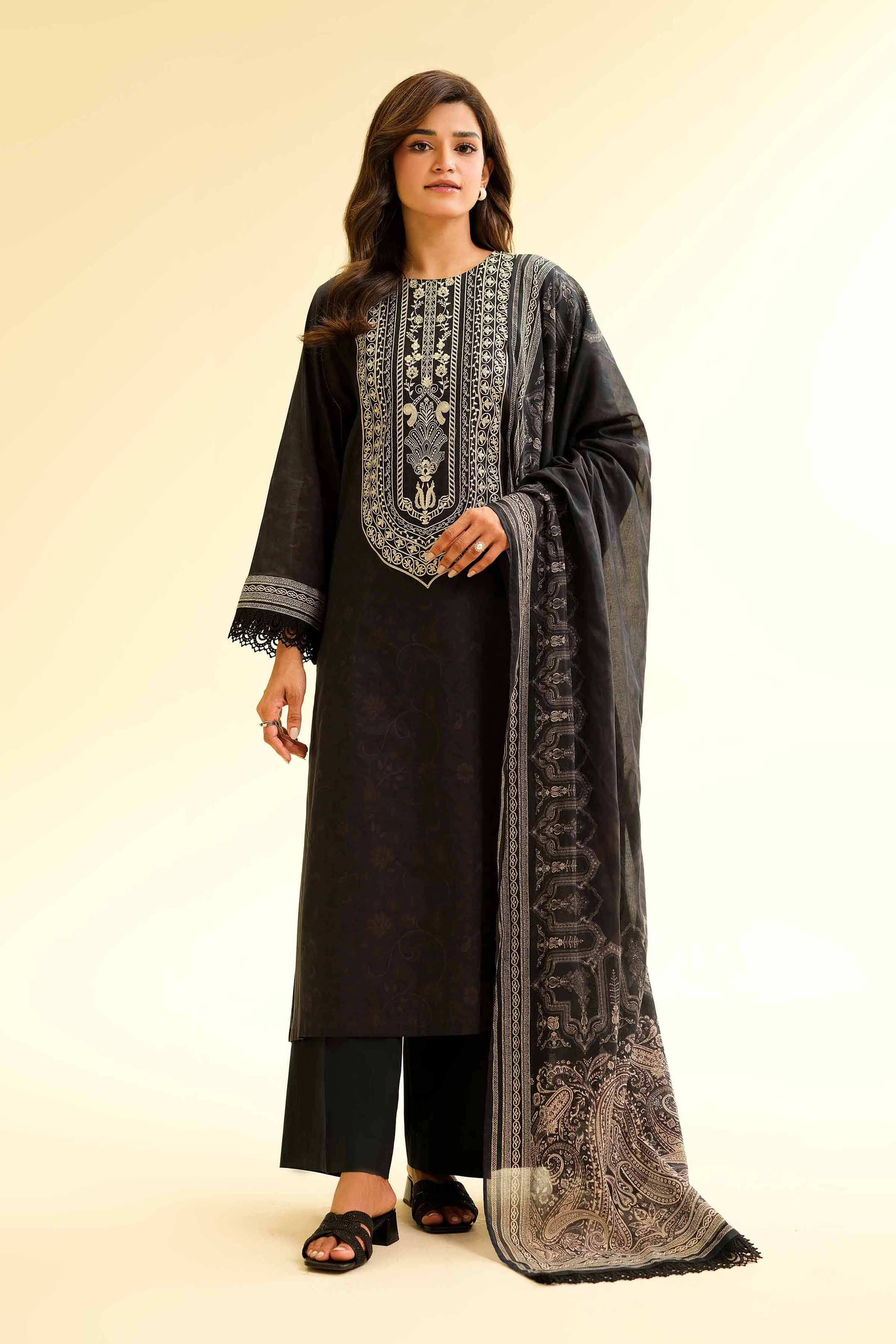 Nishat Linen 2 Piece - Printed Embroidered Suit - 42501163 Embroidered Eid Lawn Collection 0