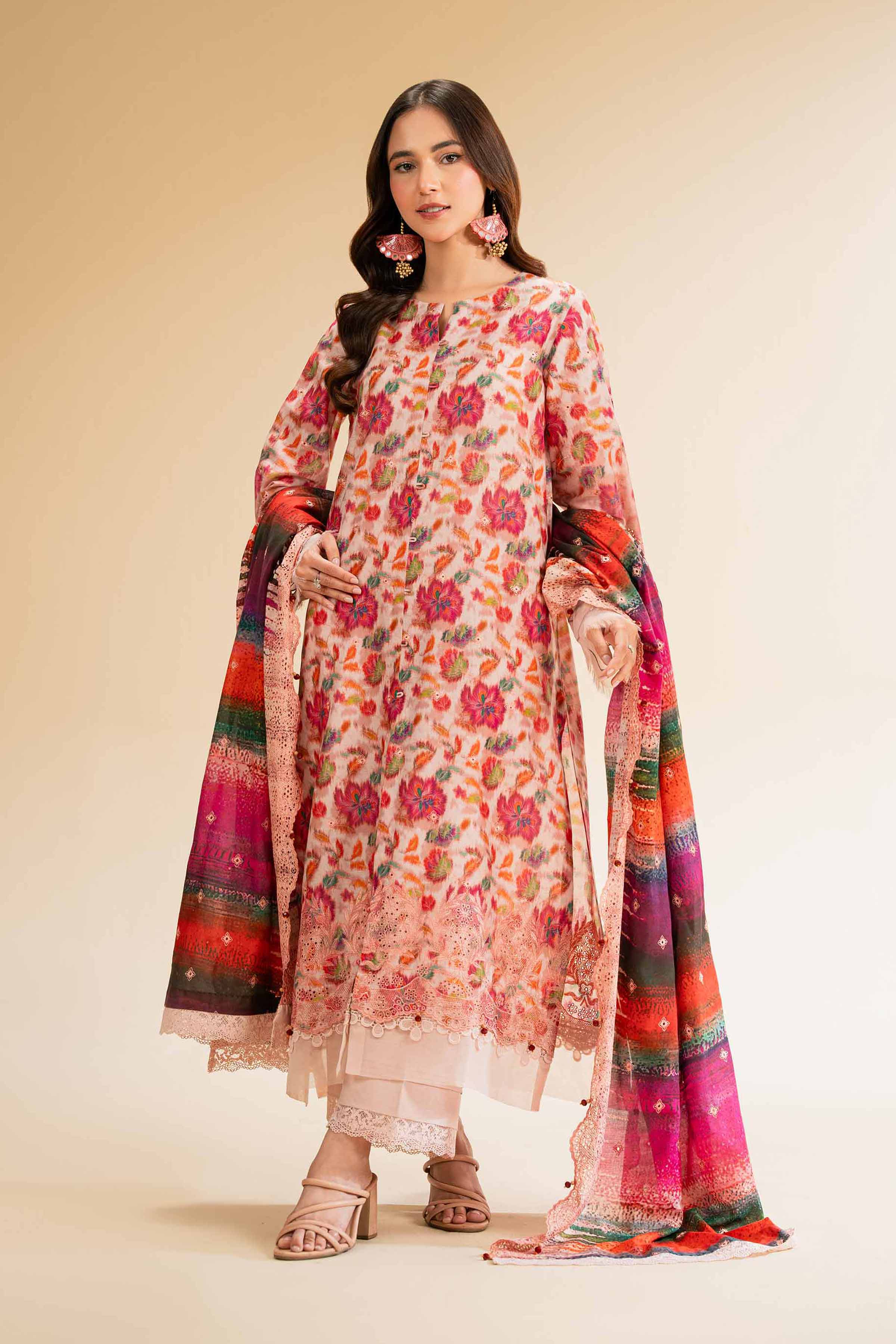 Nishat Linen 3 Piece - Digital Printed Embroidered Suit - 42501336 Embroidered Eid Lawn Collection 0