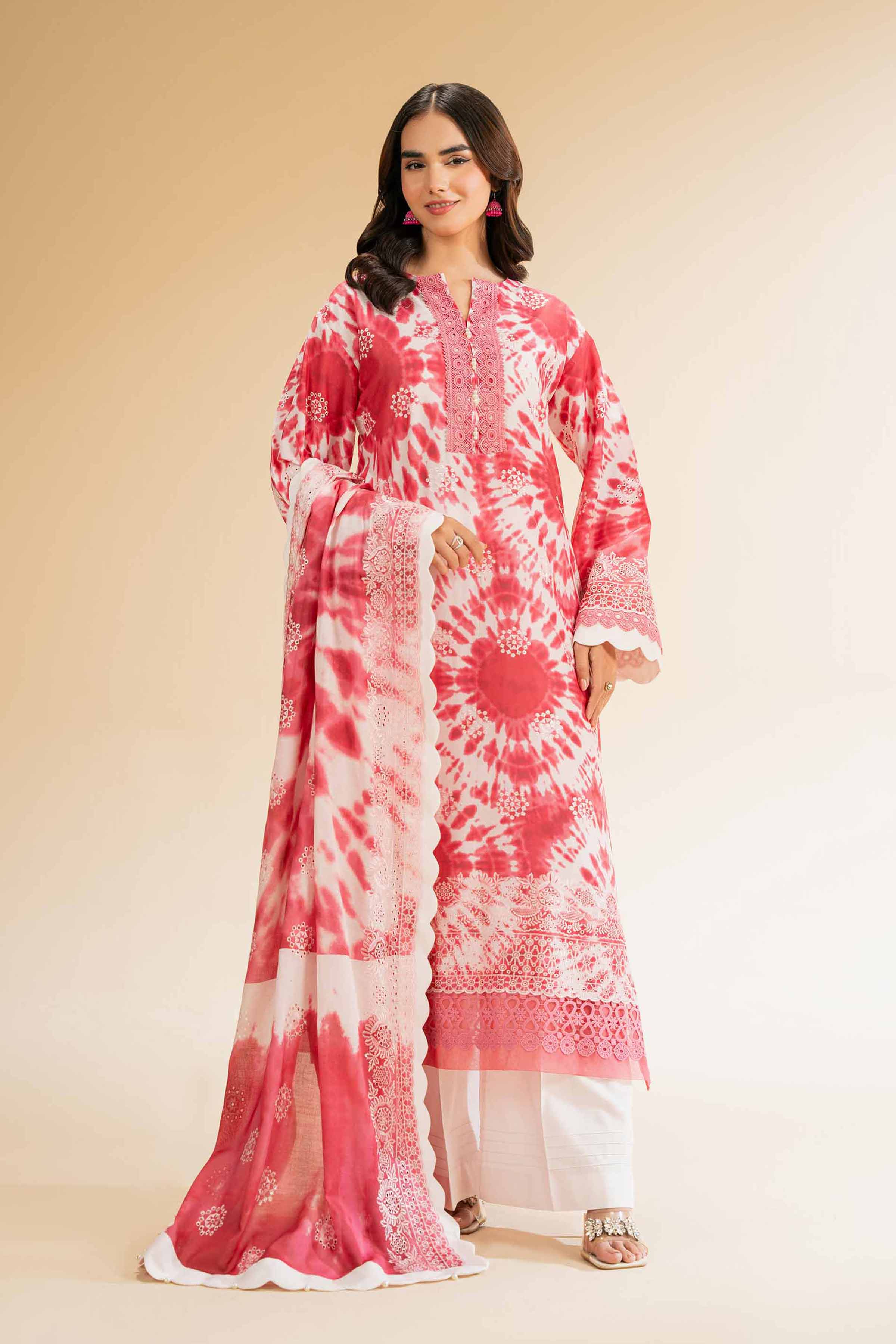 Nishat Linen 3 Piece - Digital Printed Embroidered Suit - 42501337 Embroidered Eid Lawn Collection 0