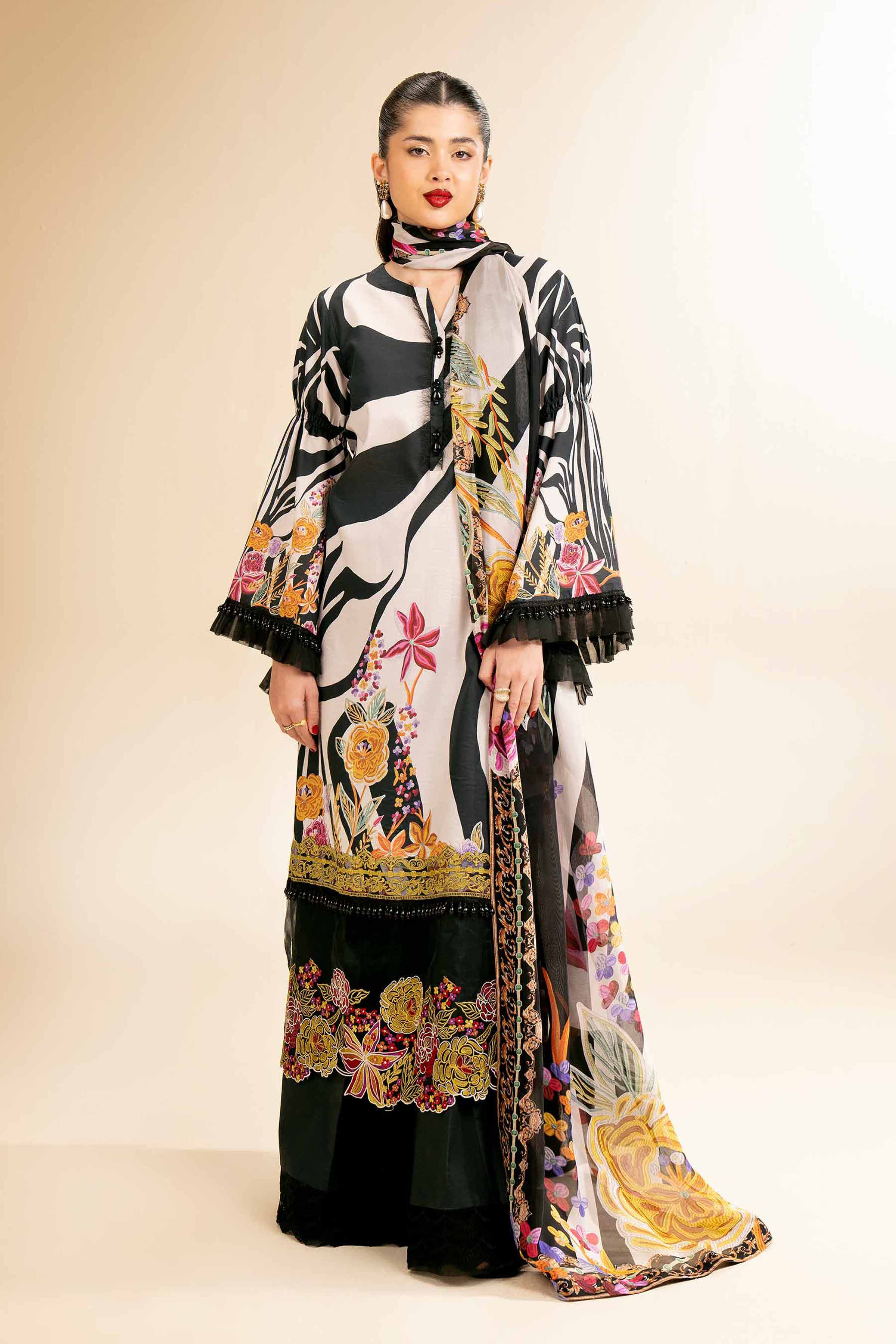 Nishat Linen 3 Piece - Digital Printed Embroidered Suit - 42501480 Embroidered Eid Lawn Collection 0