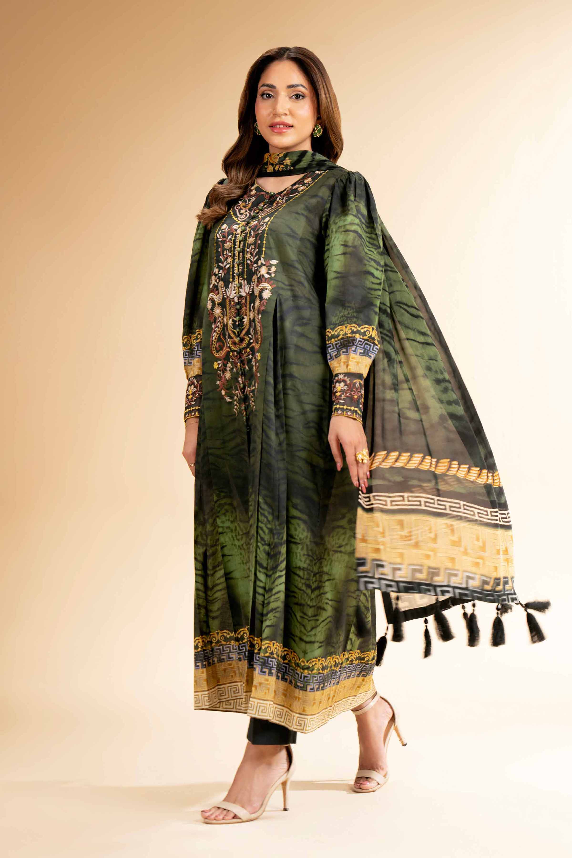 Nishat Linen 3 Piece - Digital Printed Embroidered Suit - 42501483 Embroidered Eid Lawn Collection 0