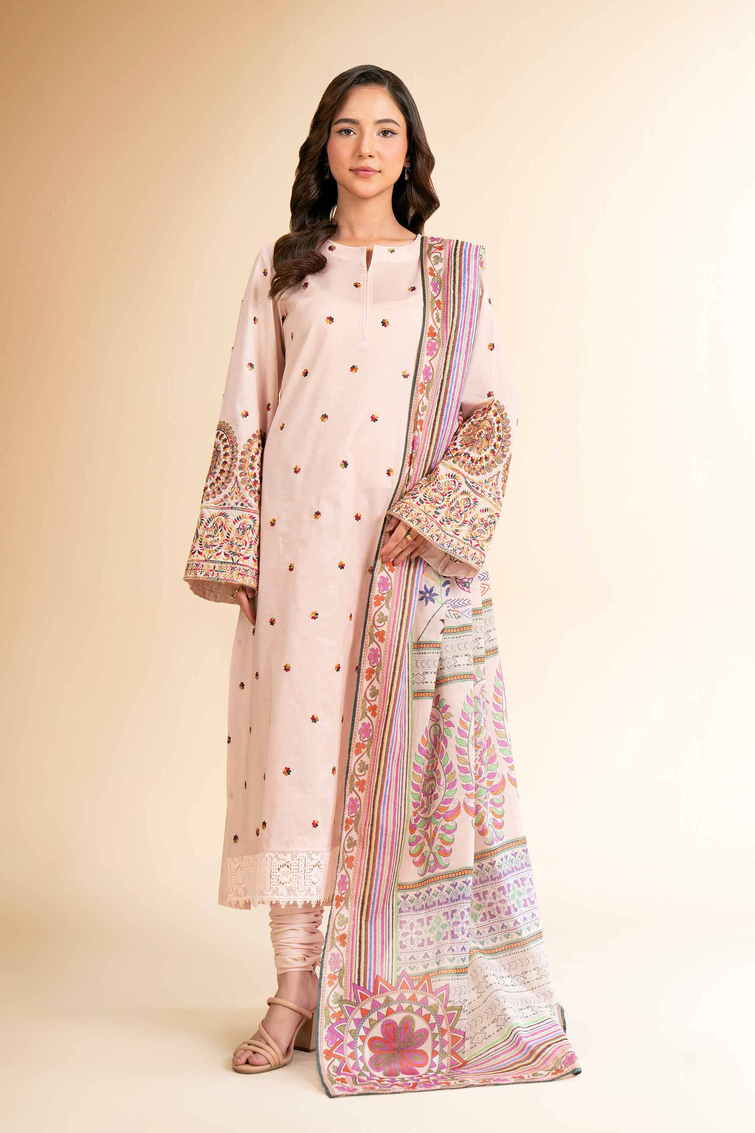 Nishat Linen 3 Piece - Digital Printed Embroidered Suit - 42501581 Embroidered Eid Lawn Collection 2025