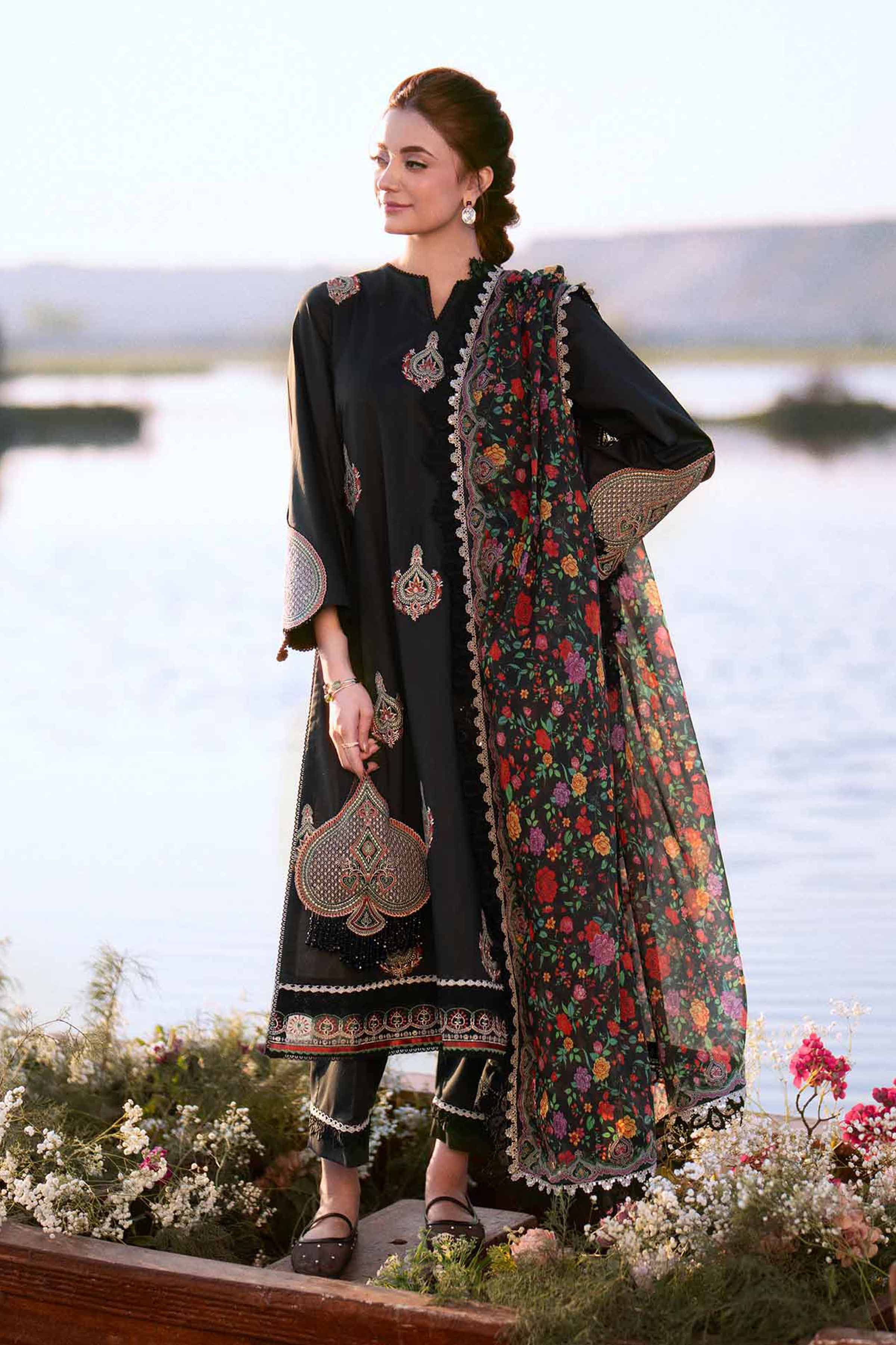 Nishat Linen 3 Piece - Digital Printed Embroidered Suit - 42501584 Embroidered Eid Lawn Collection 2025