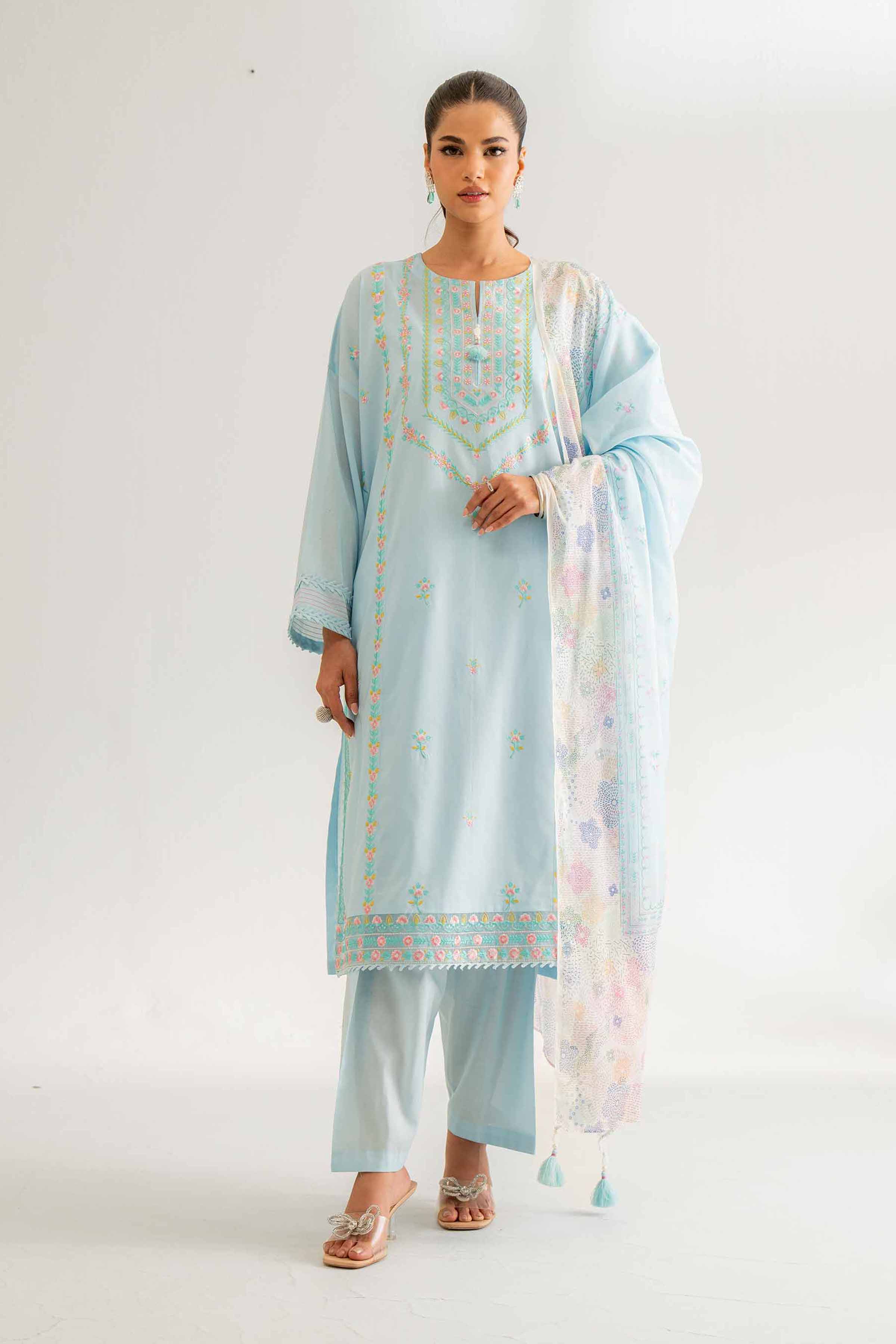 Nishat Linen 3 Piece - Digital Printed Embroidered Suit - 42501586 Embroidered Eid Lawn Collection 2025