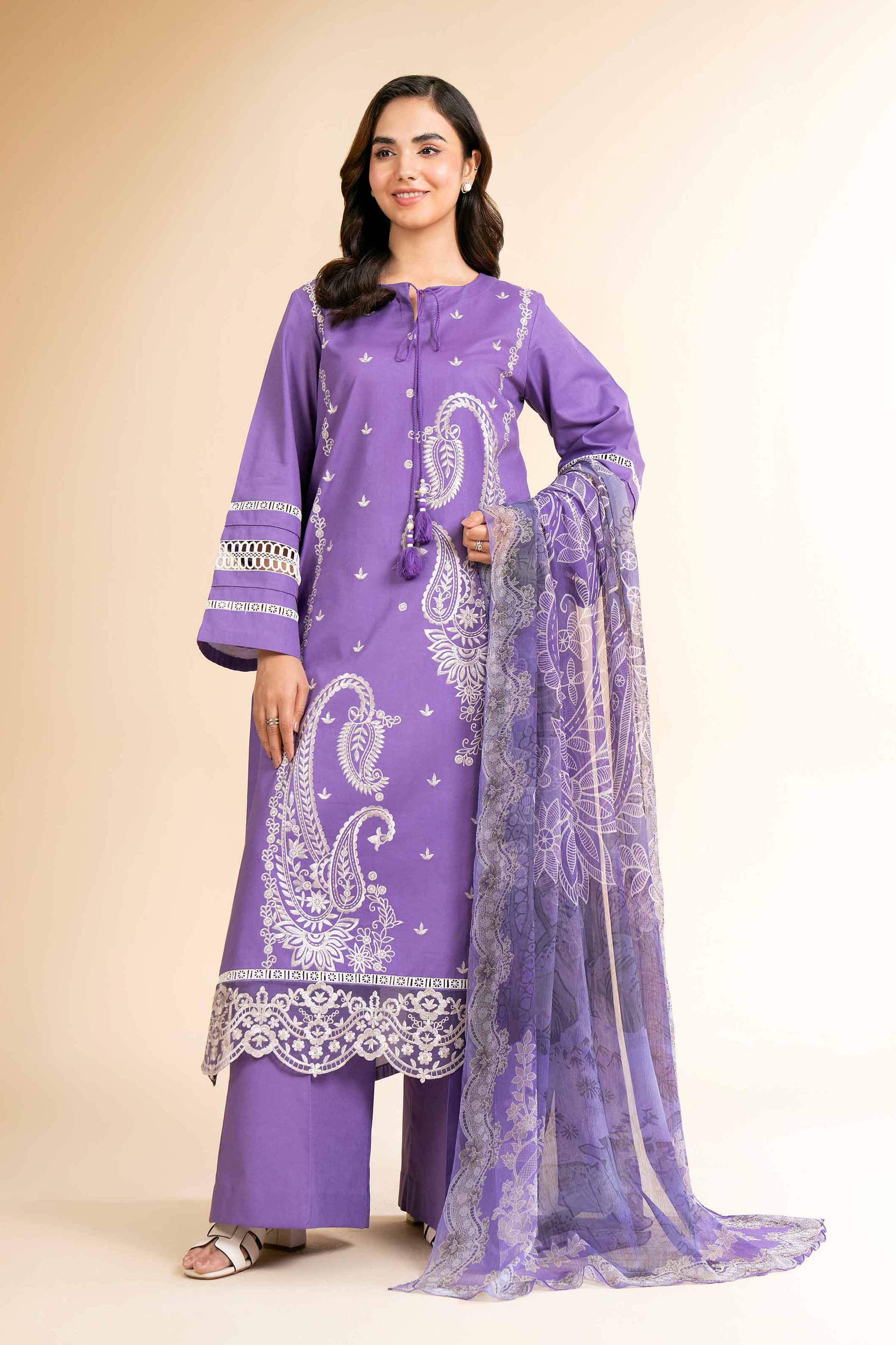 Nishat Linen 3 Piece - Digital Printed Embroidered Suit - 42501611 Embroidered Eid Lawn Collection 2025