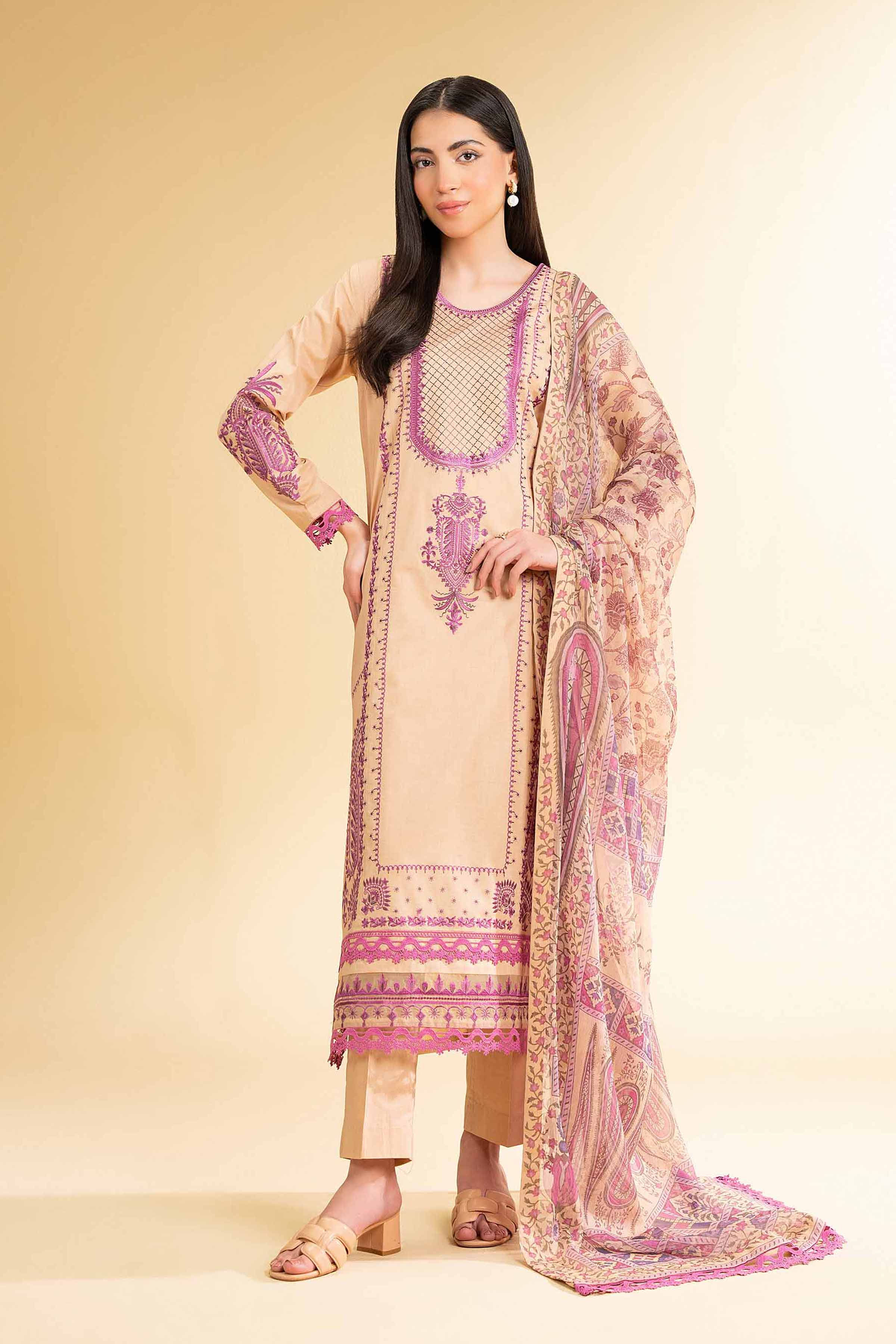 Nishat Linen 3 Piece - Digital Printed Embroidered Suit - 42501613 Embroidered Eid Lawn Collection 2025
