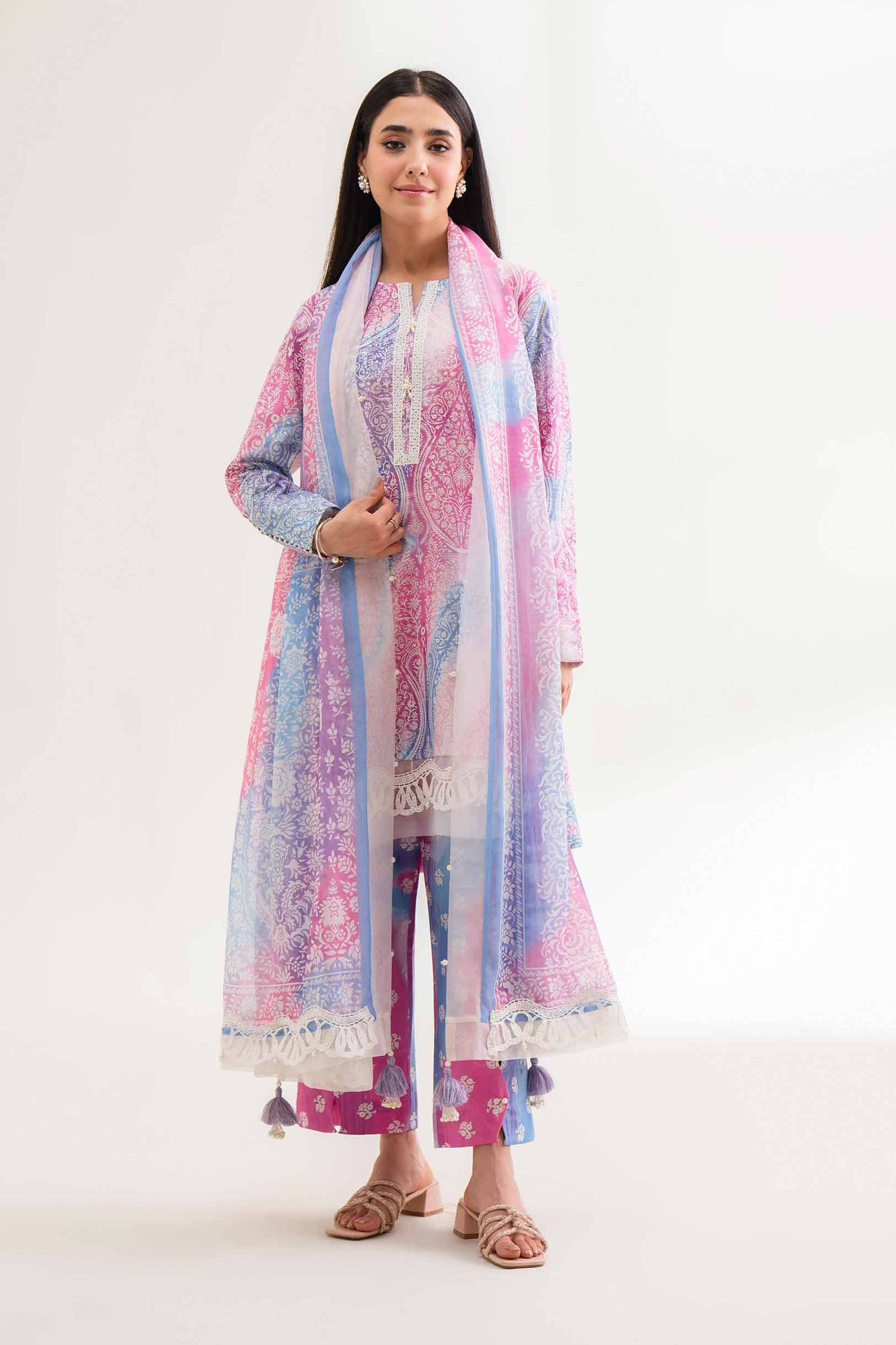 Nishat Linen 3 Piece - Digital Printed Embroidered Suit - 42501624 Embroidered Eid Lawn Collection 2025