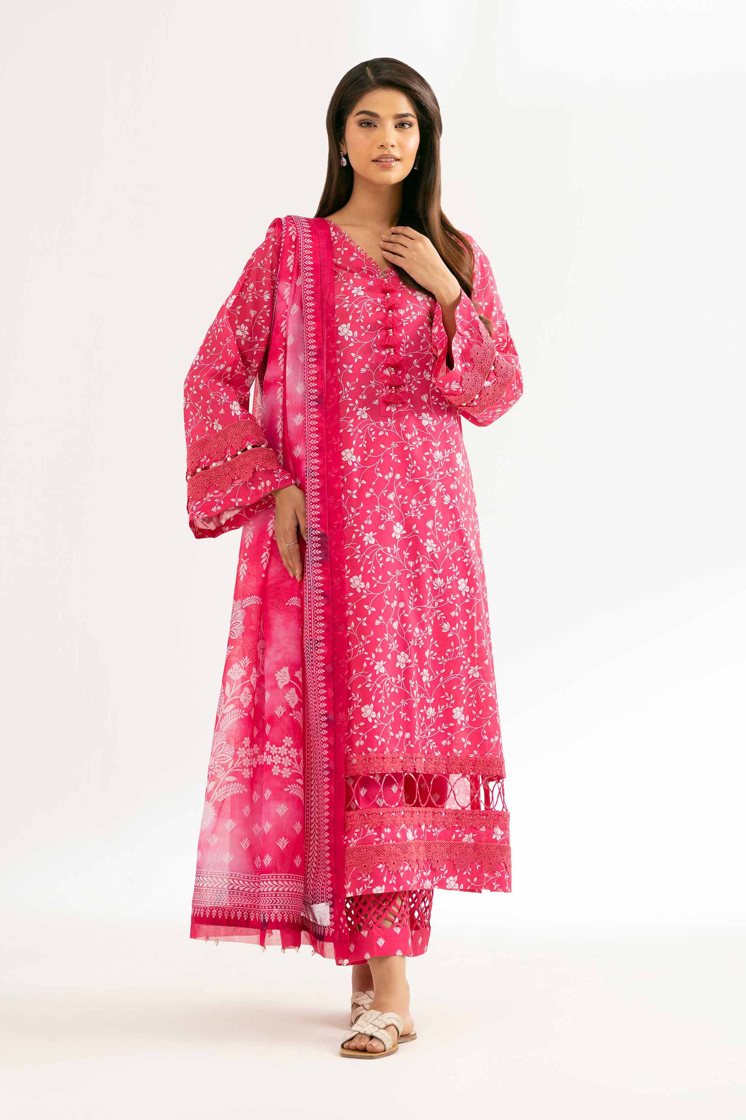 Nishat Linen 3 Piece - Digital Printed Embroidered Suit - 42501627 Embroidered Eid Lawn Collection 2025