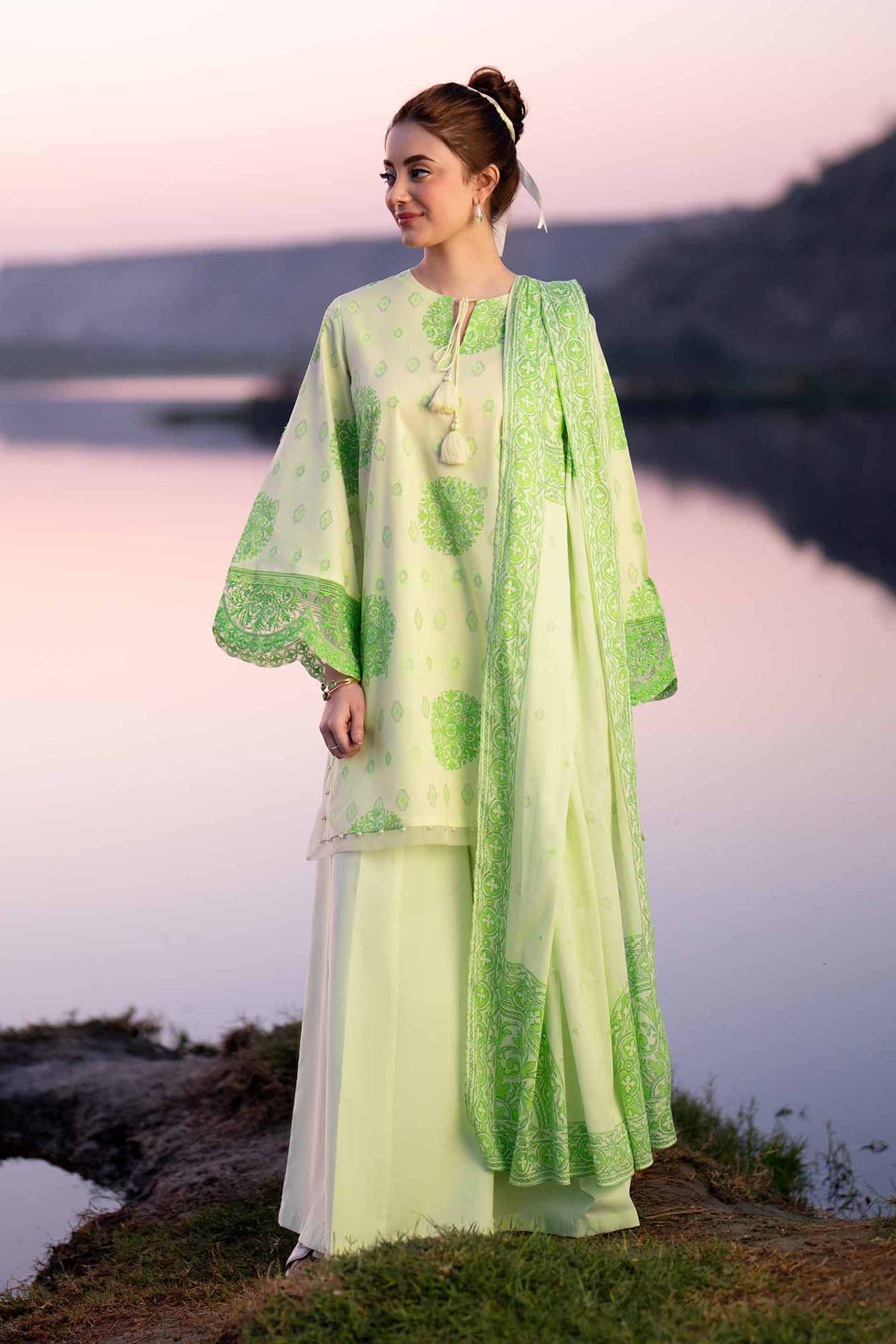 Nishat Linen 3 Piece - Digital Printed Embroidered Suit - 42501630 Embroidered Eid Lawn Collection 2025
