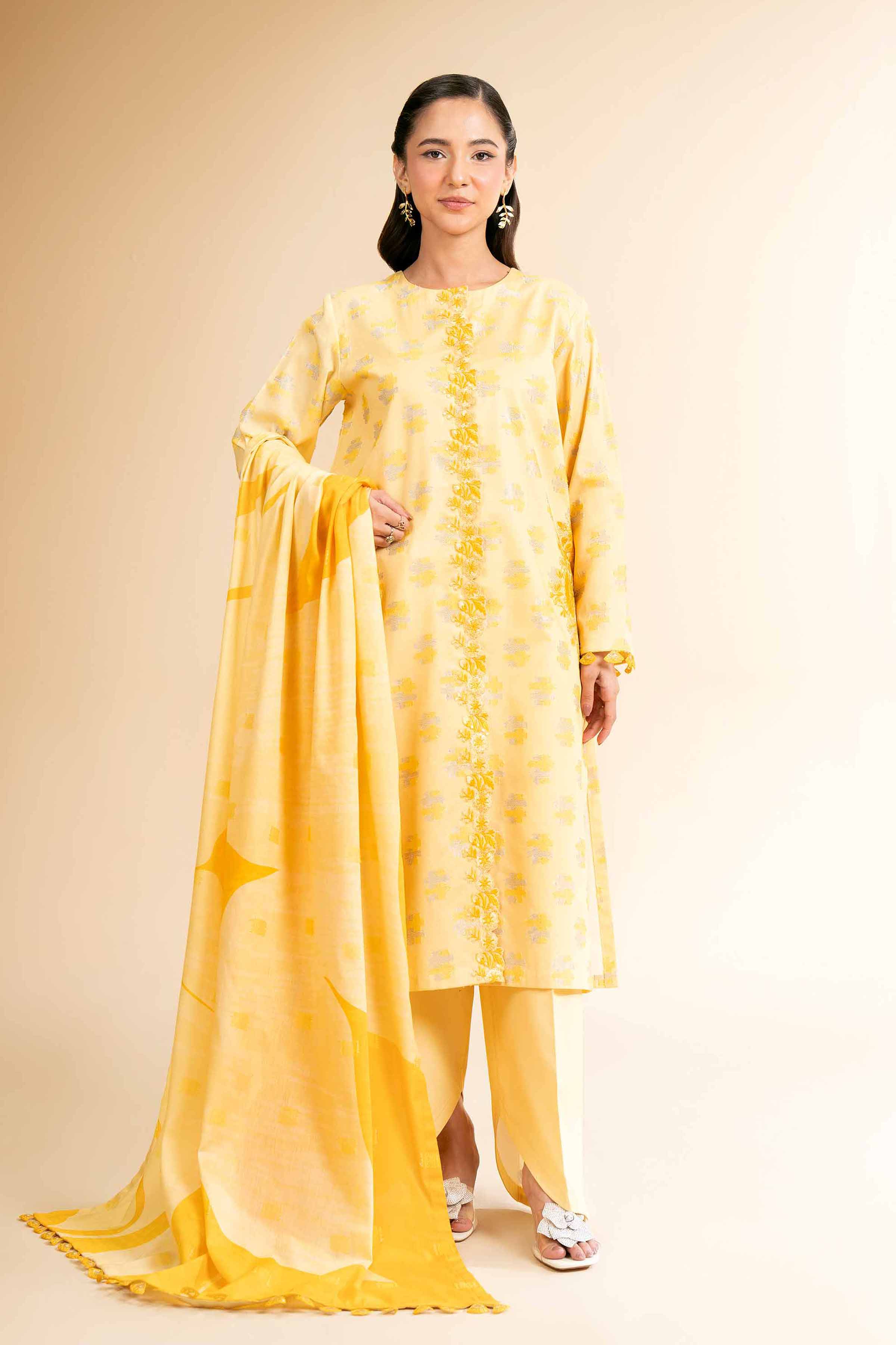 Nishat Linen 3 Piece - Digital Printed Embroidered Suit - 42501635 Embroidered Eid Lawn Collection 2025