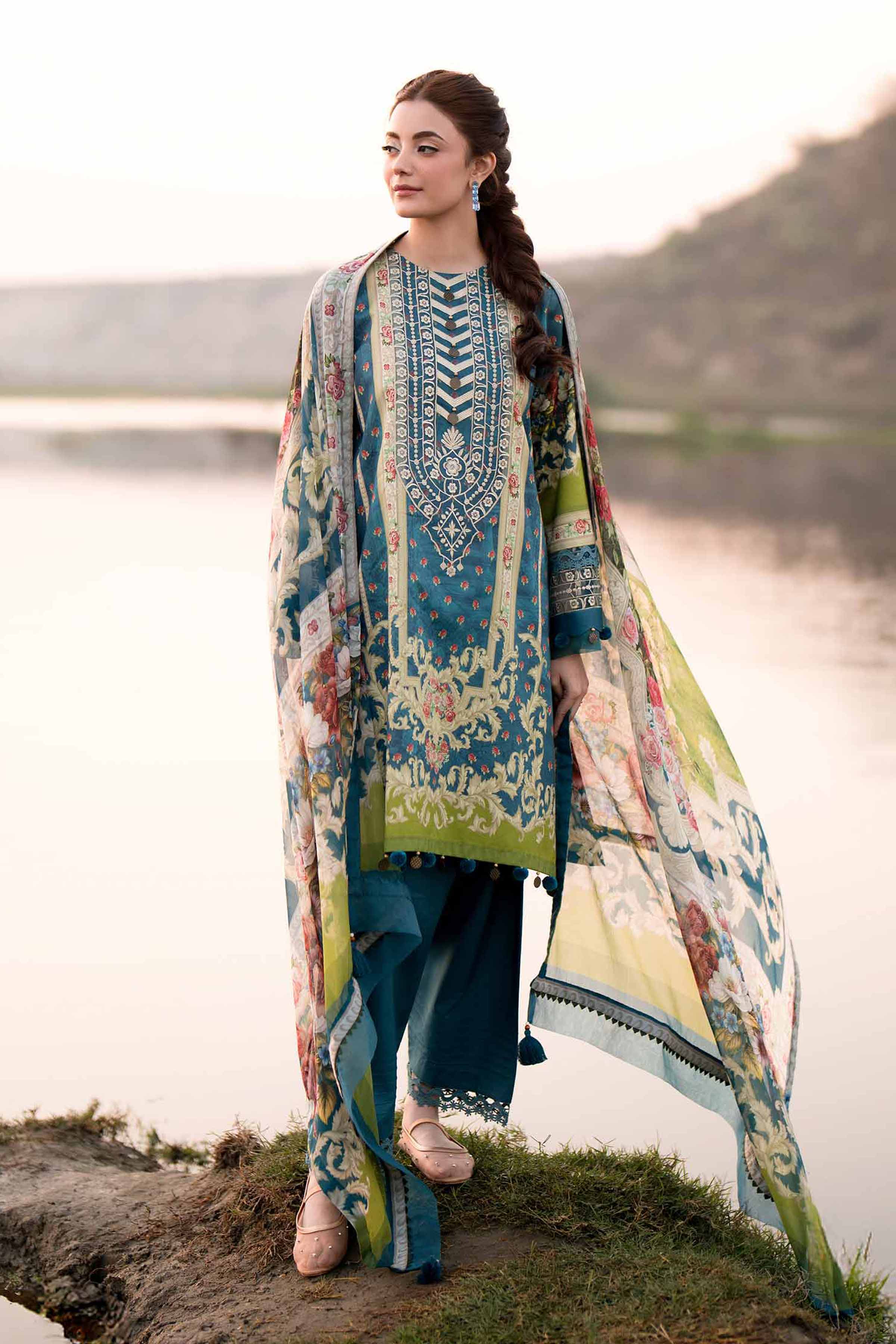 Nishat Linen 3 Piece - Digital Printed Embroidered Suit - 42501640 Embroidered Eid Lawn Collection 2025