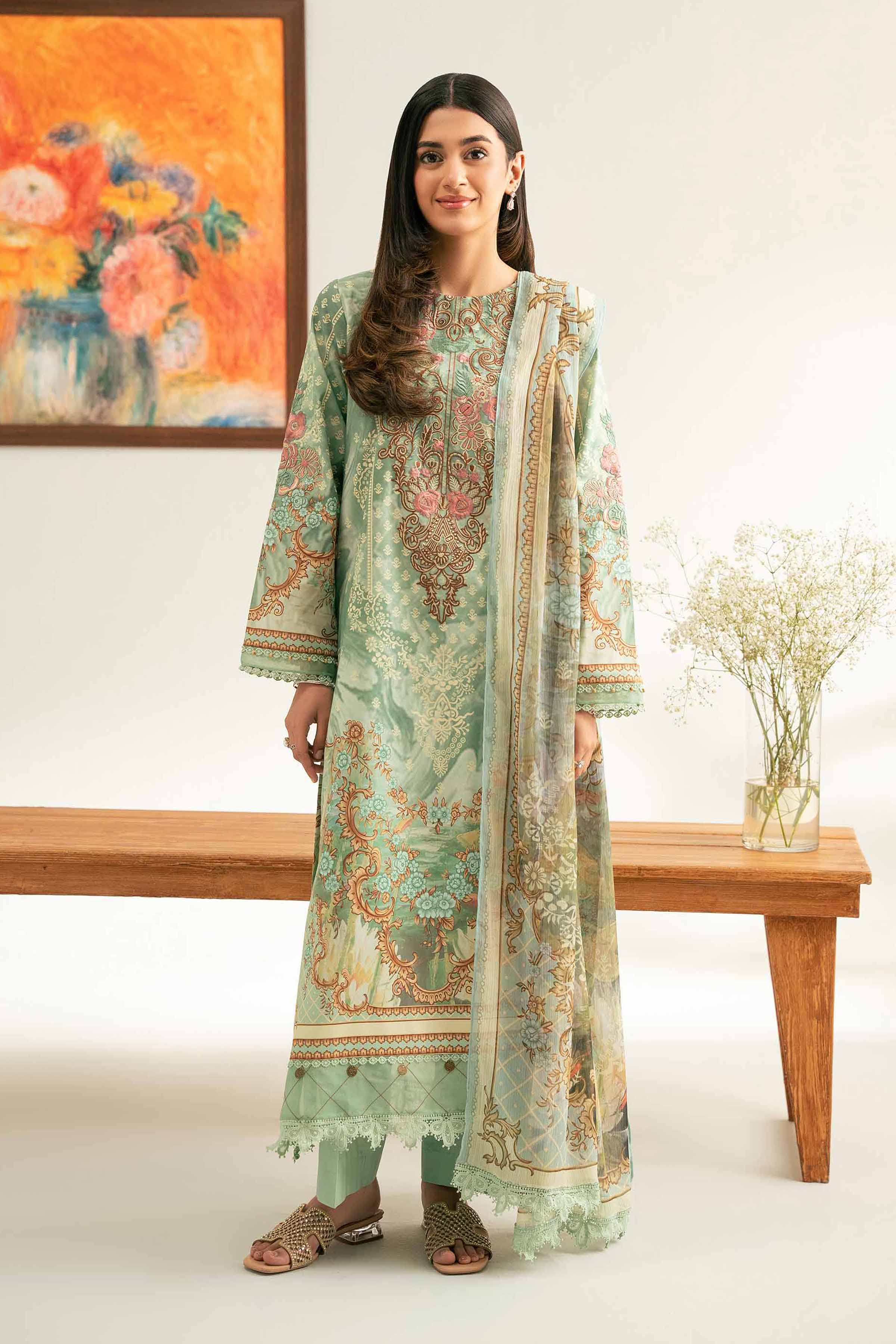 Nishat Linen 3 Piece - Digital Printed Embroidered Suit - 42501641 Embroidered Eid Lawn Collection 2025